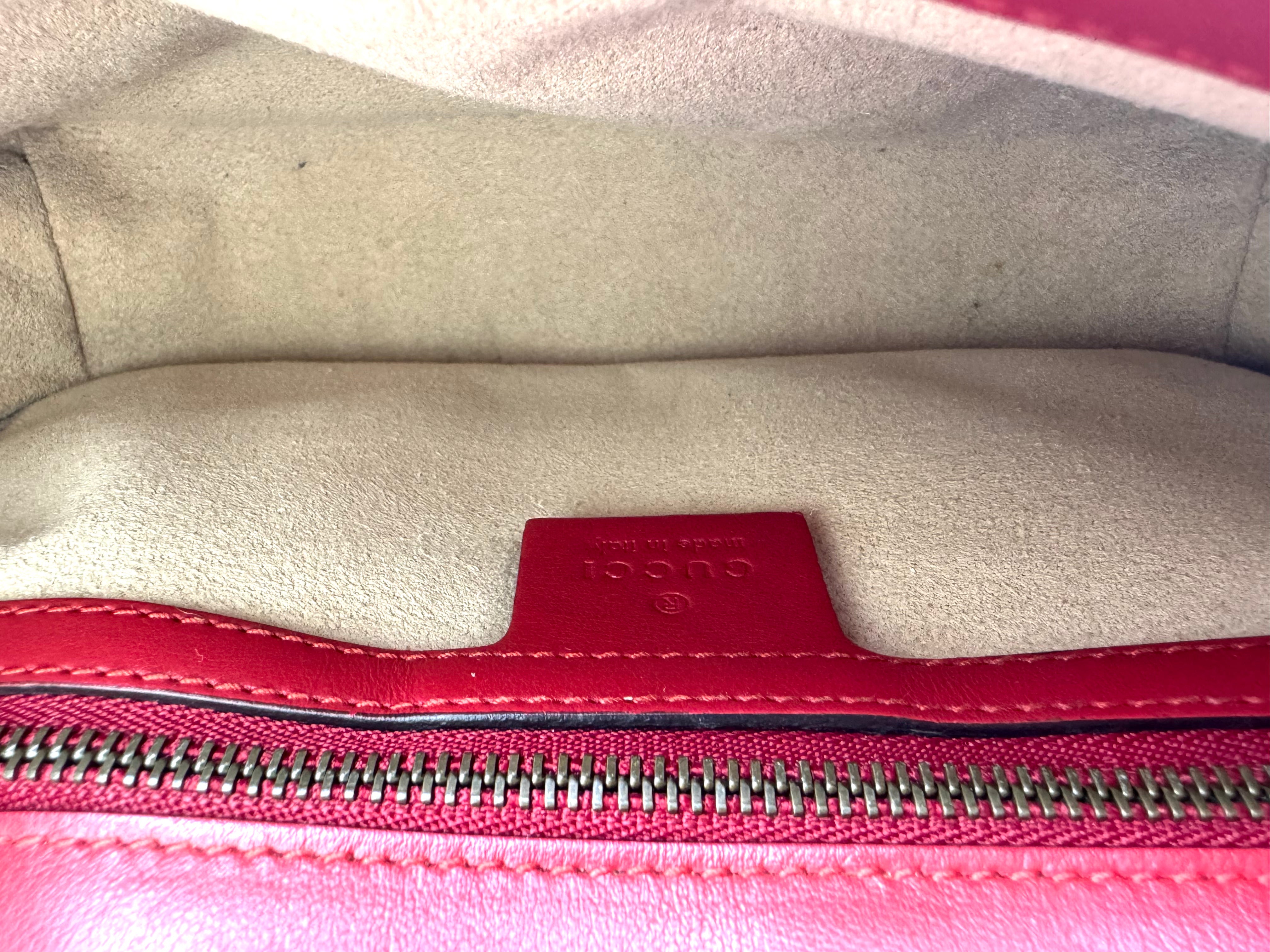 Gucci GG Marmont Red Matelasse Leather Shoulder Bag GG1048
