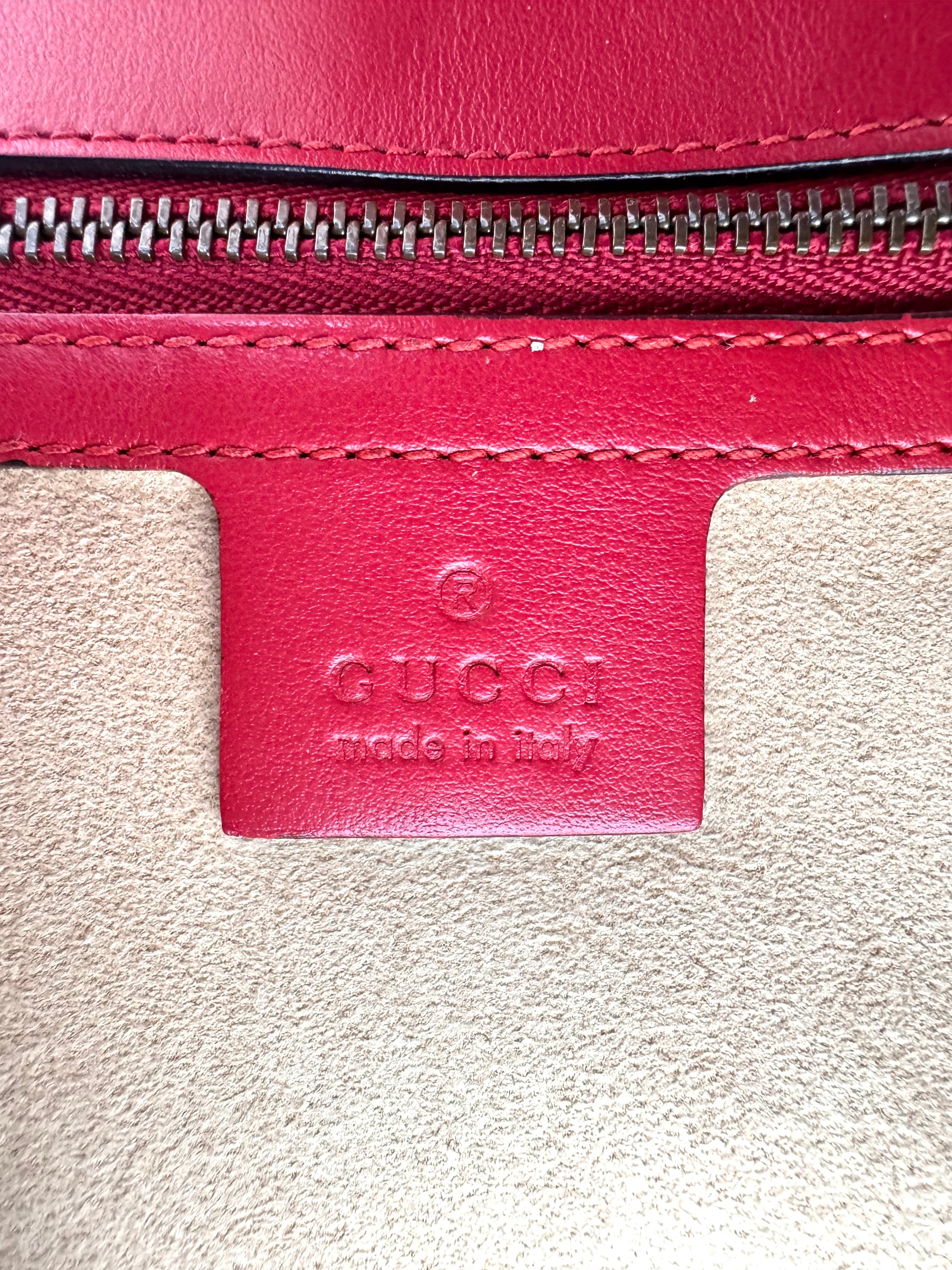 Gucci GG Marmont Red Matelasse Leather Shoulder Bag GG1048