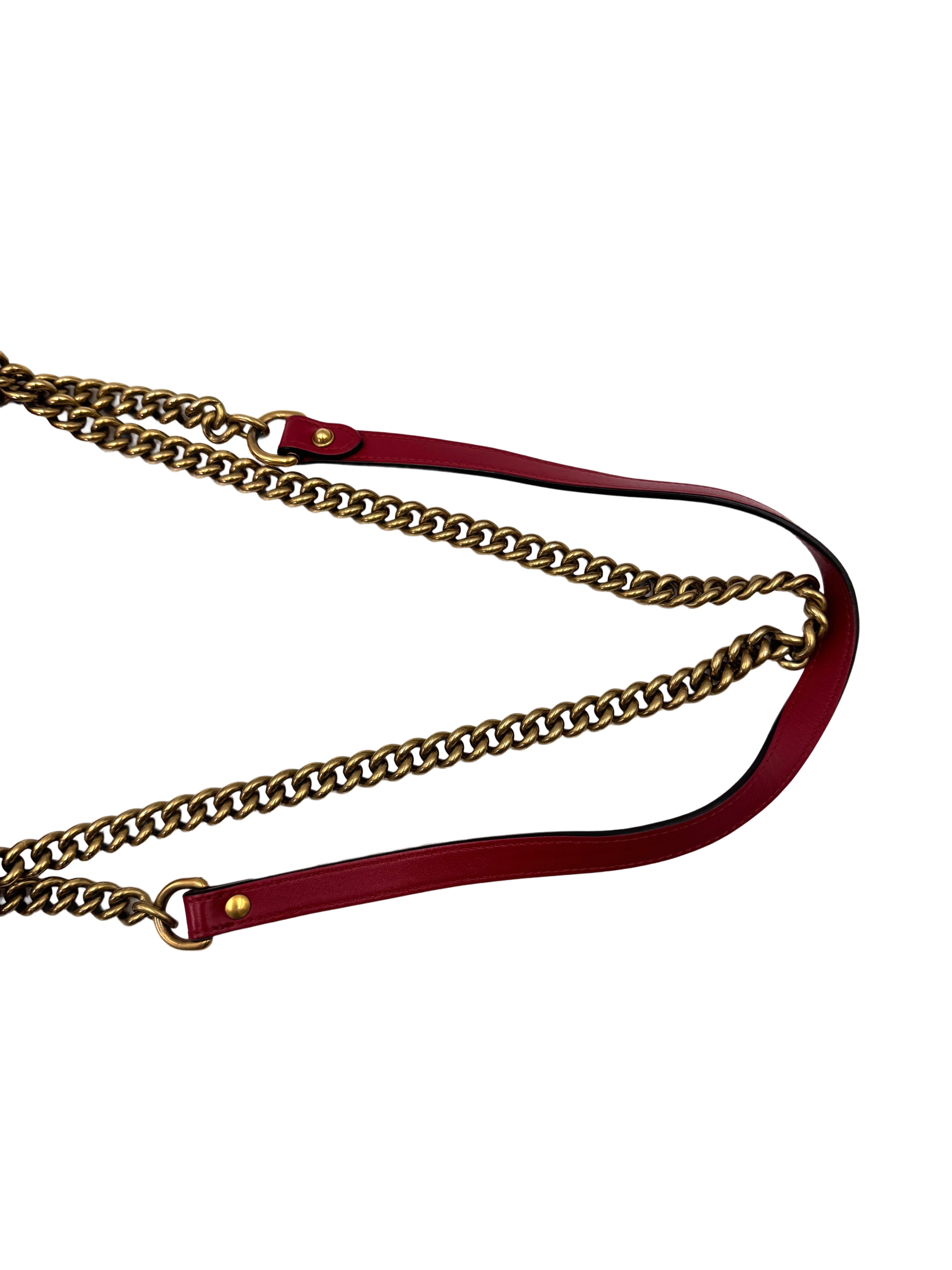 Gucci GG Marmont Red Matelasse Leather Shoulder Bag GG1048