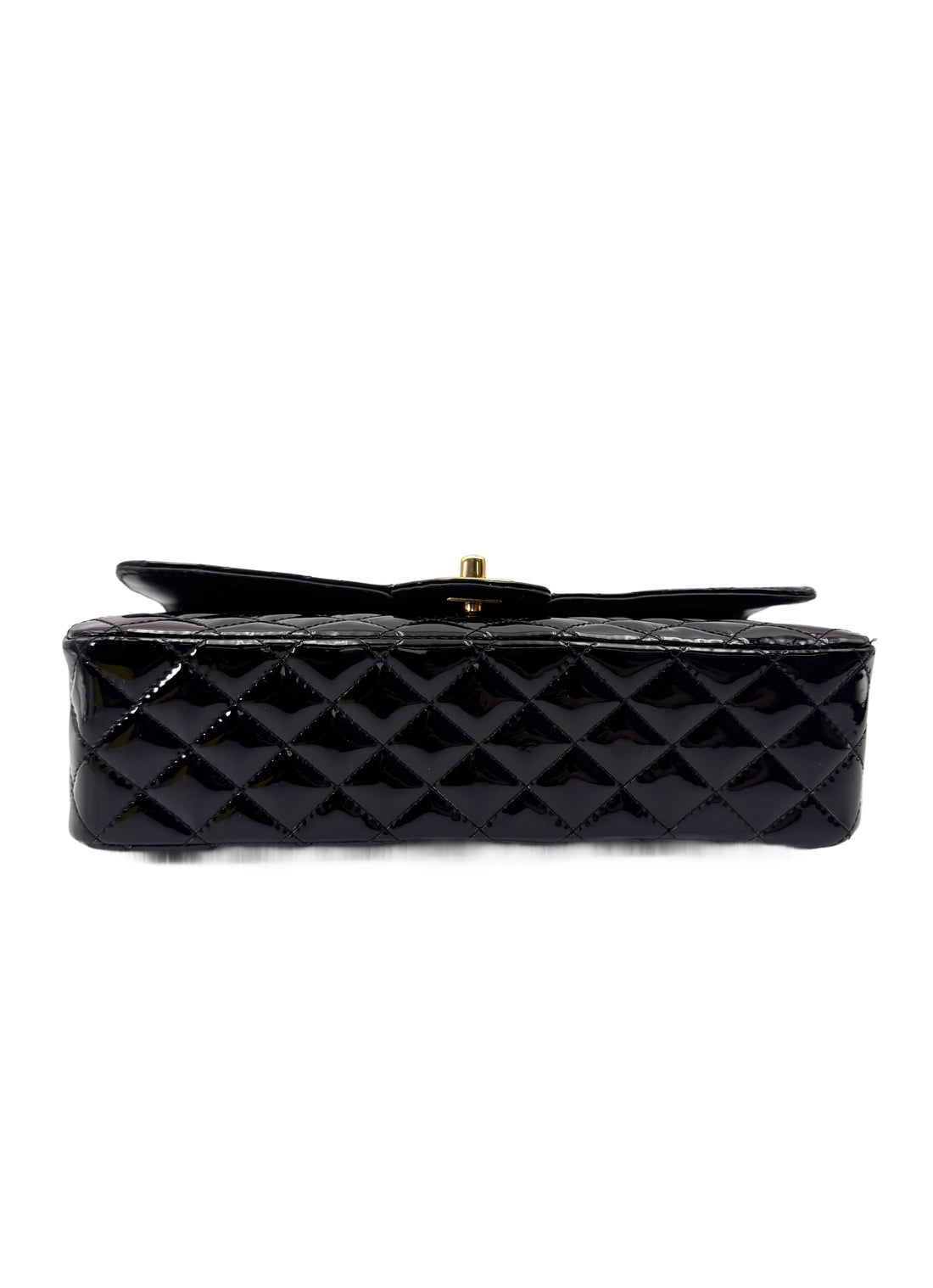 Chanel Classic Flap Black Quilted Patent Leather Medium Size Shoulder Bag With Valentine Charms(13***39) CC1992