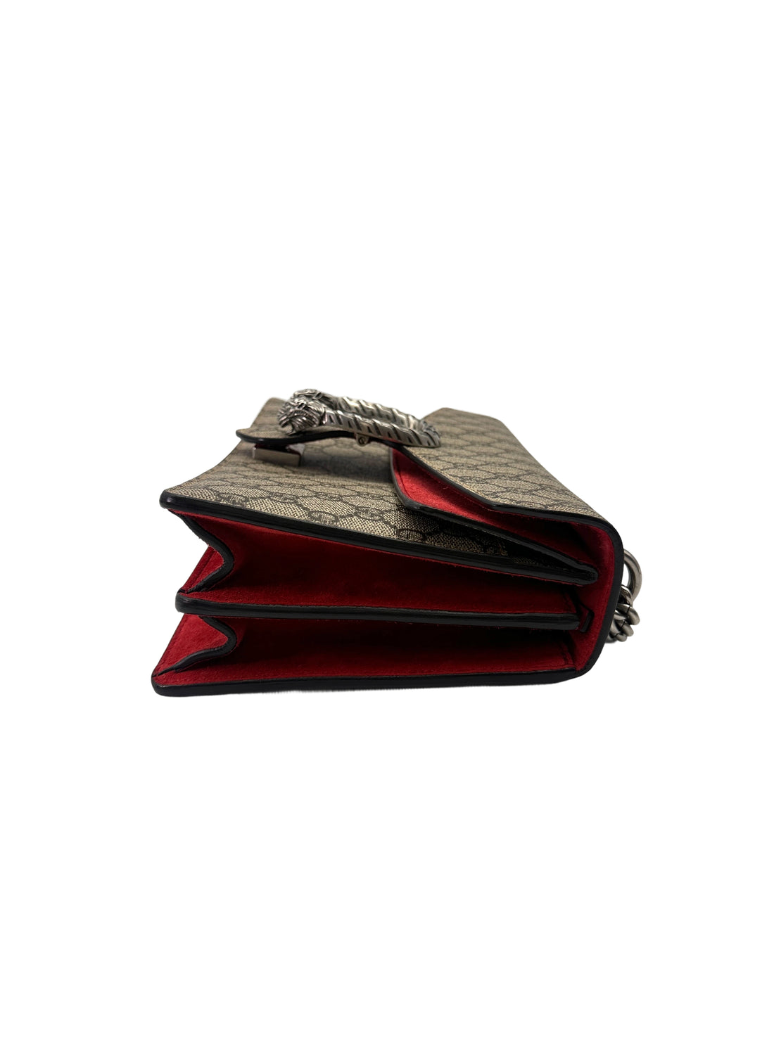 Gucci Dionysus GG Supreme Canvas Shoulder Bag With Red Tirm GG1051
