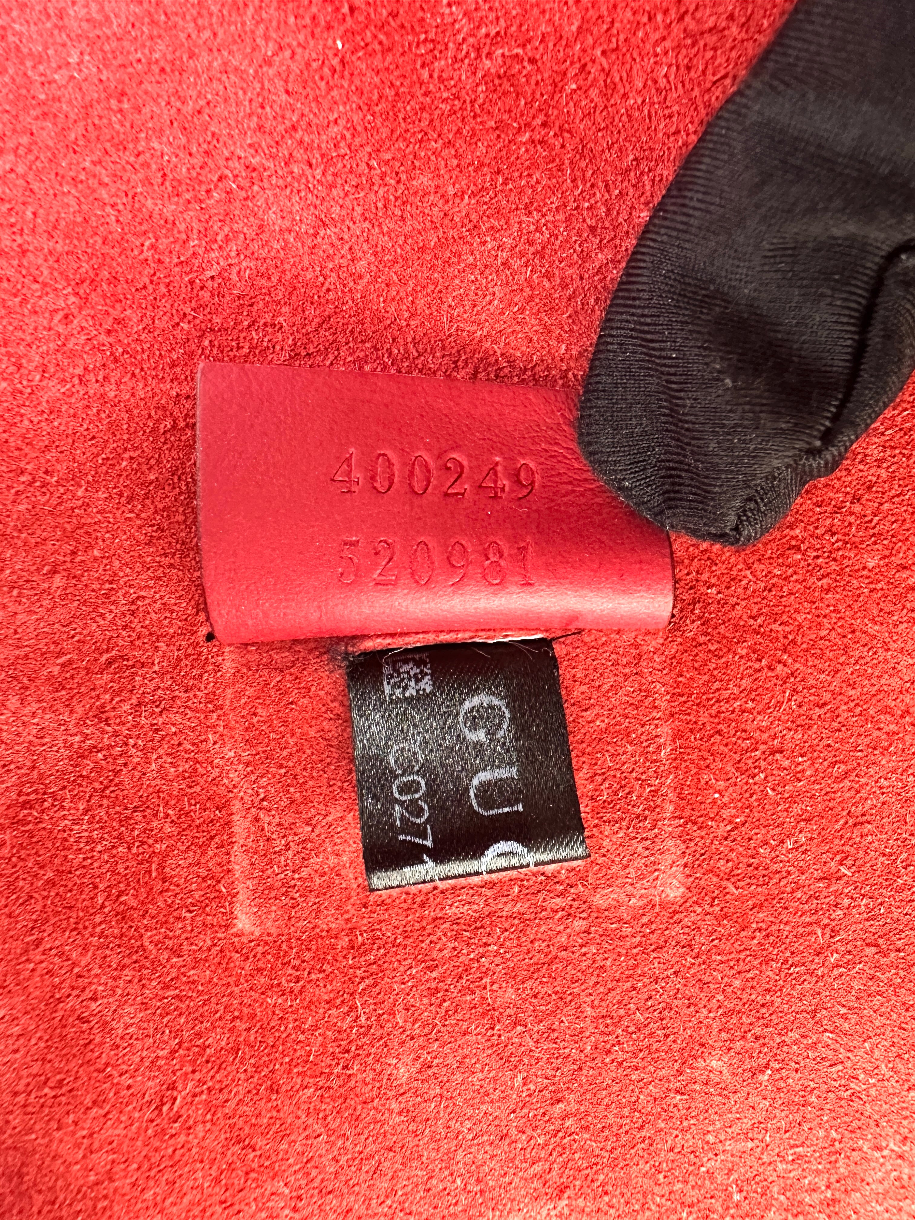 Gucci Dionysus GG Supreme Canvas Shoulder Bag With Red Tirm GG1051