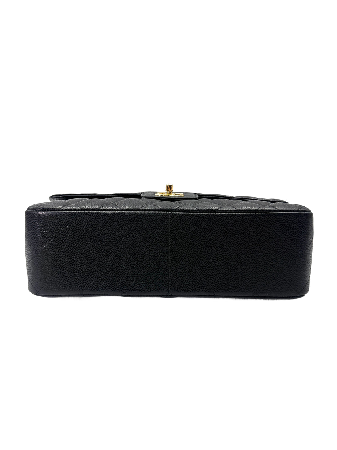 Chanel Classic Flap Black Quilted Leather Jumbo Shoulder Bag With Gold Buckle(15***91) CC1991