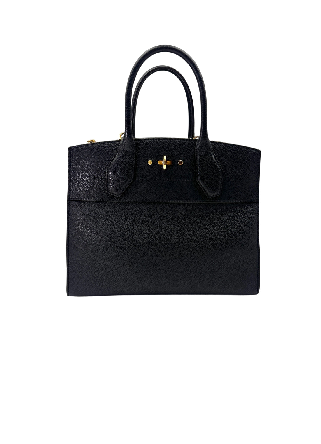 Louis Vuitton City Steamer Black Grained Leather Handle Bag LV2782