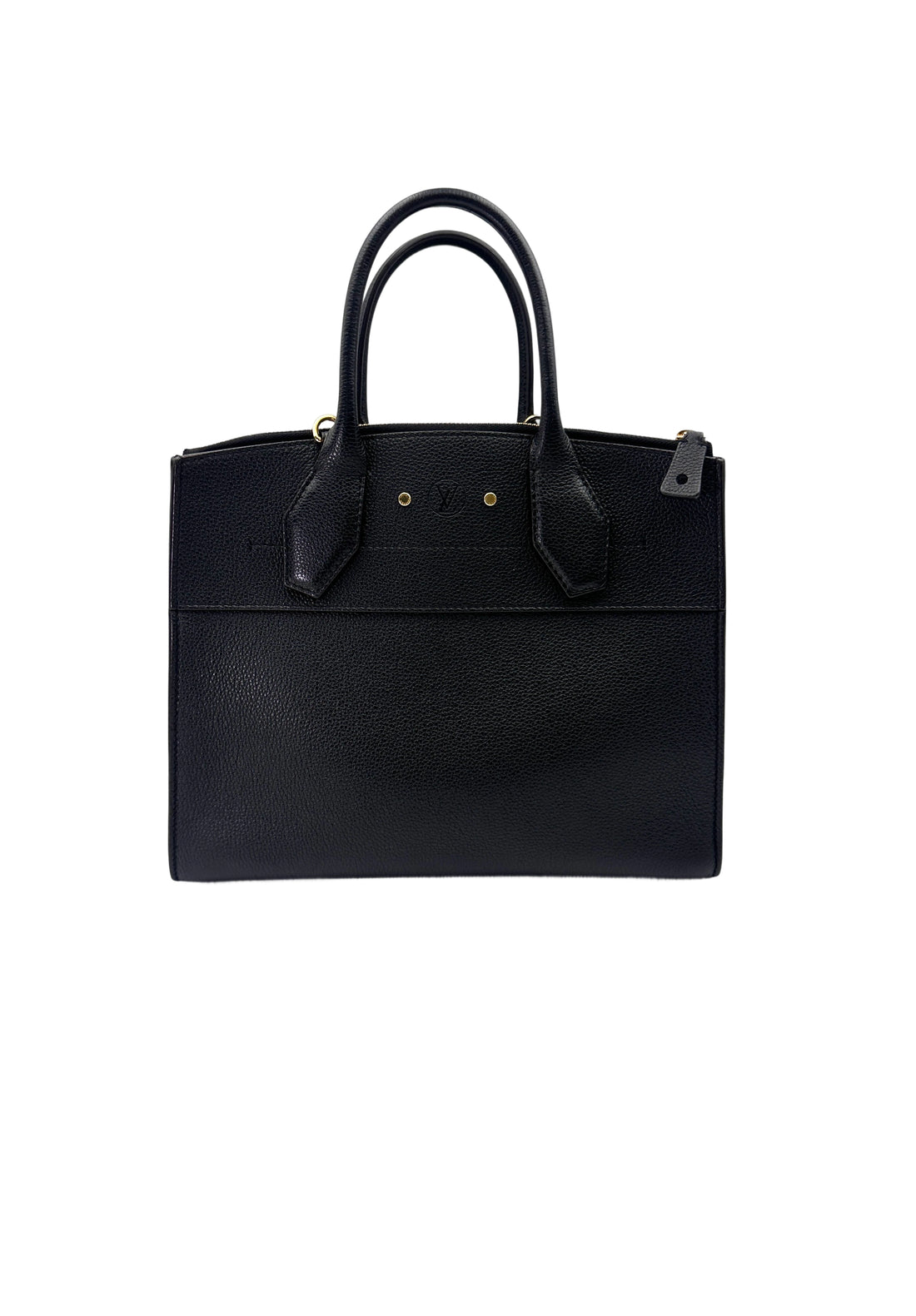 Louis Vuitton City Steamer Black Grained Leather Handle Bag LV2782