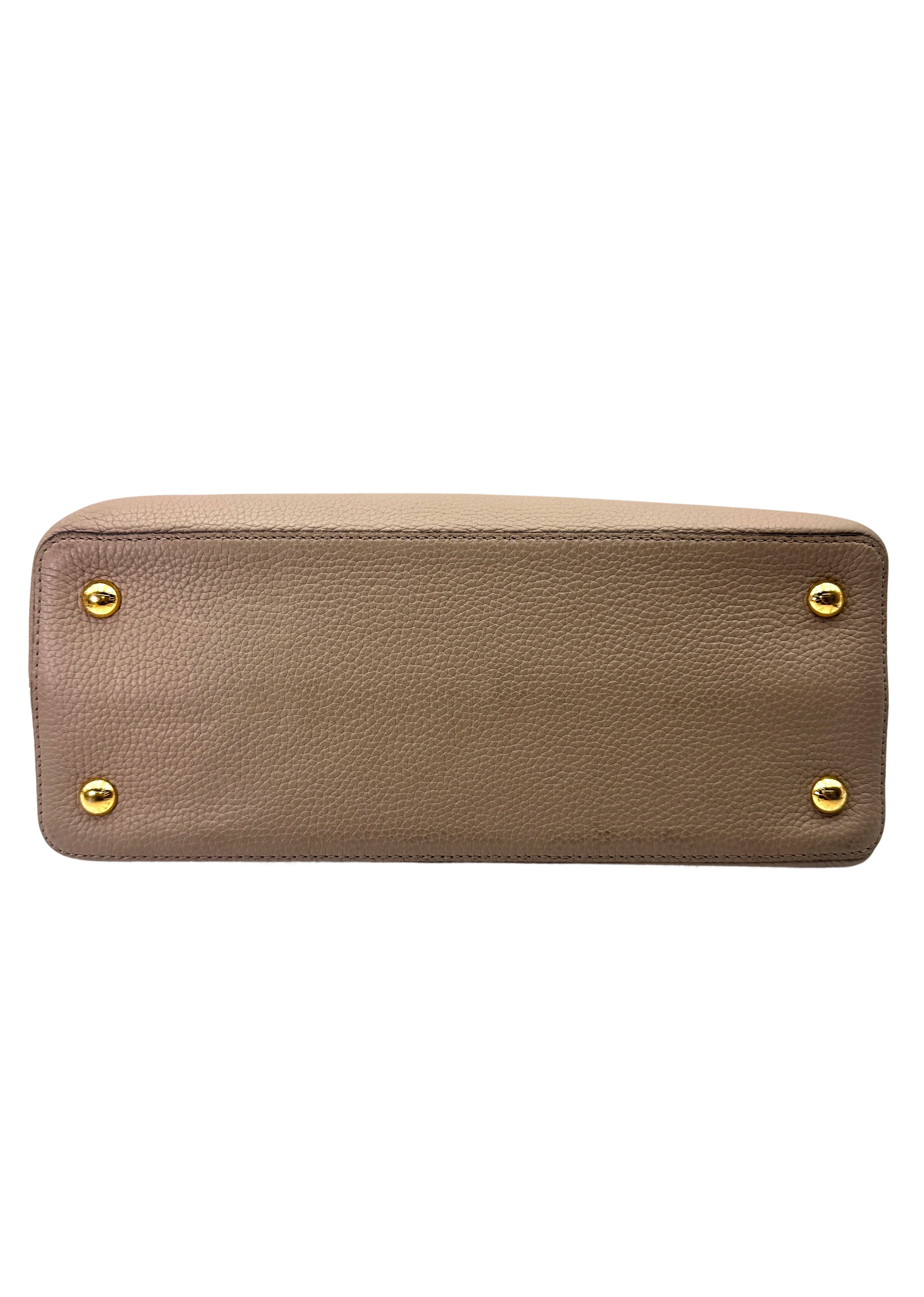 Louis Vuitton Capucines GM Grey Leather Python Handle Bag LV2808