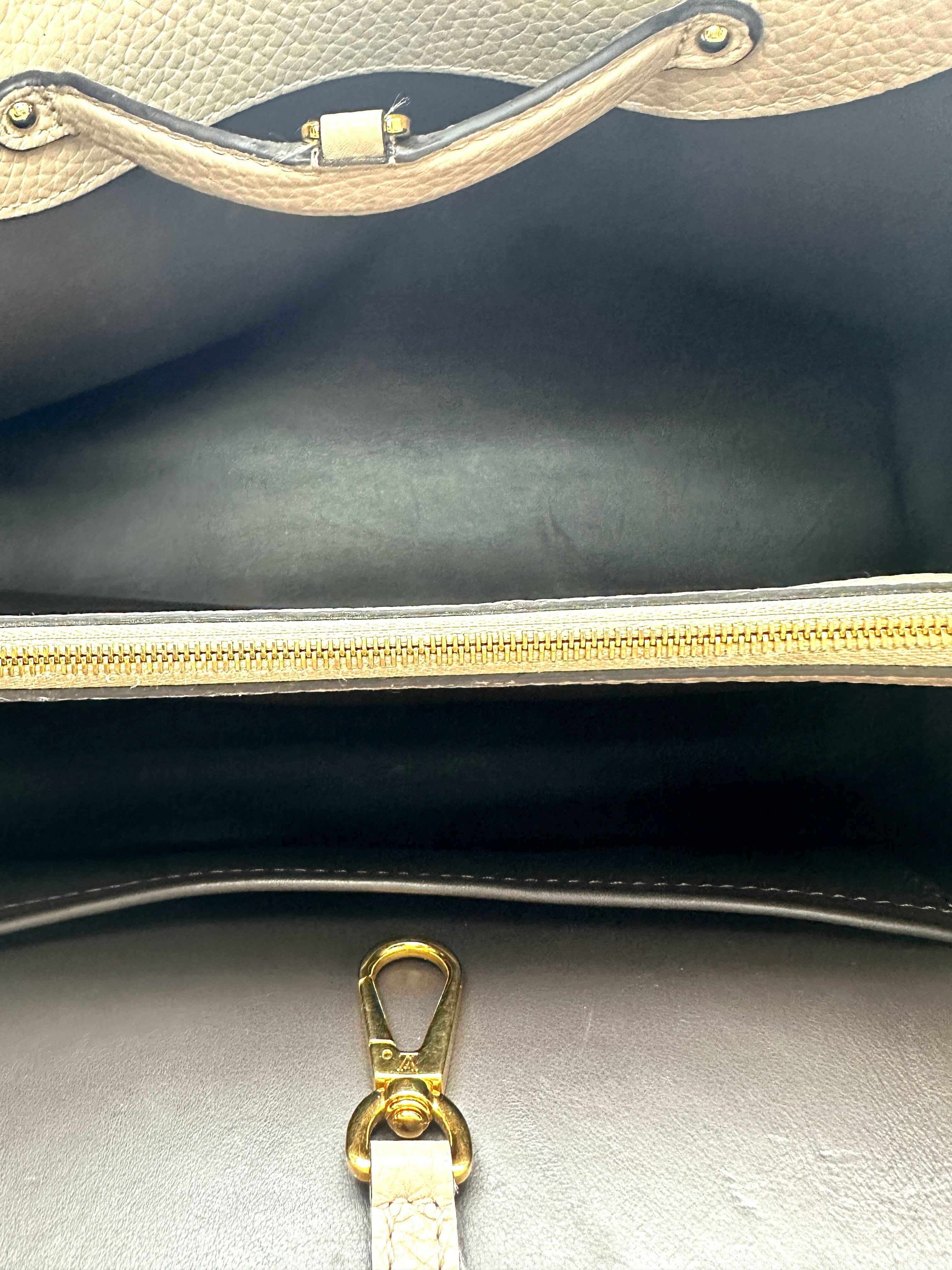 Louis Vuitton Capucines GM Grey Leather Python Handle Bag LV2808
