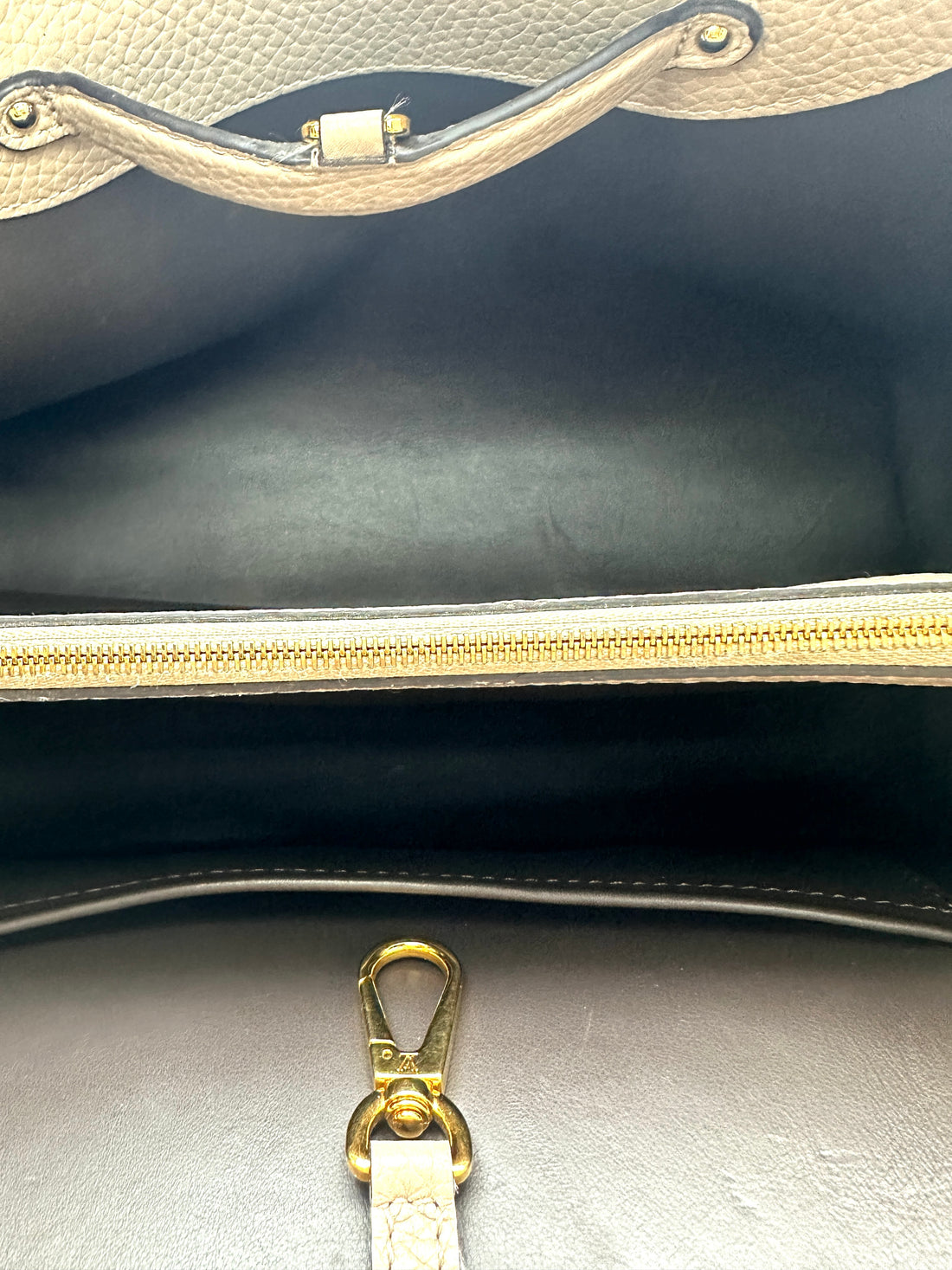 Louis Vuitton Capucines GM Grey Leather Python Handle Bag LV2808