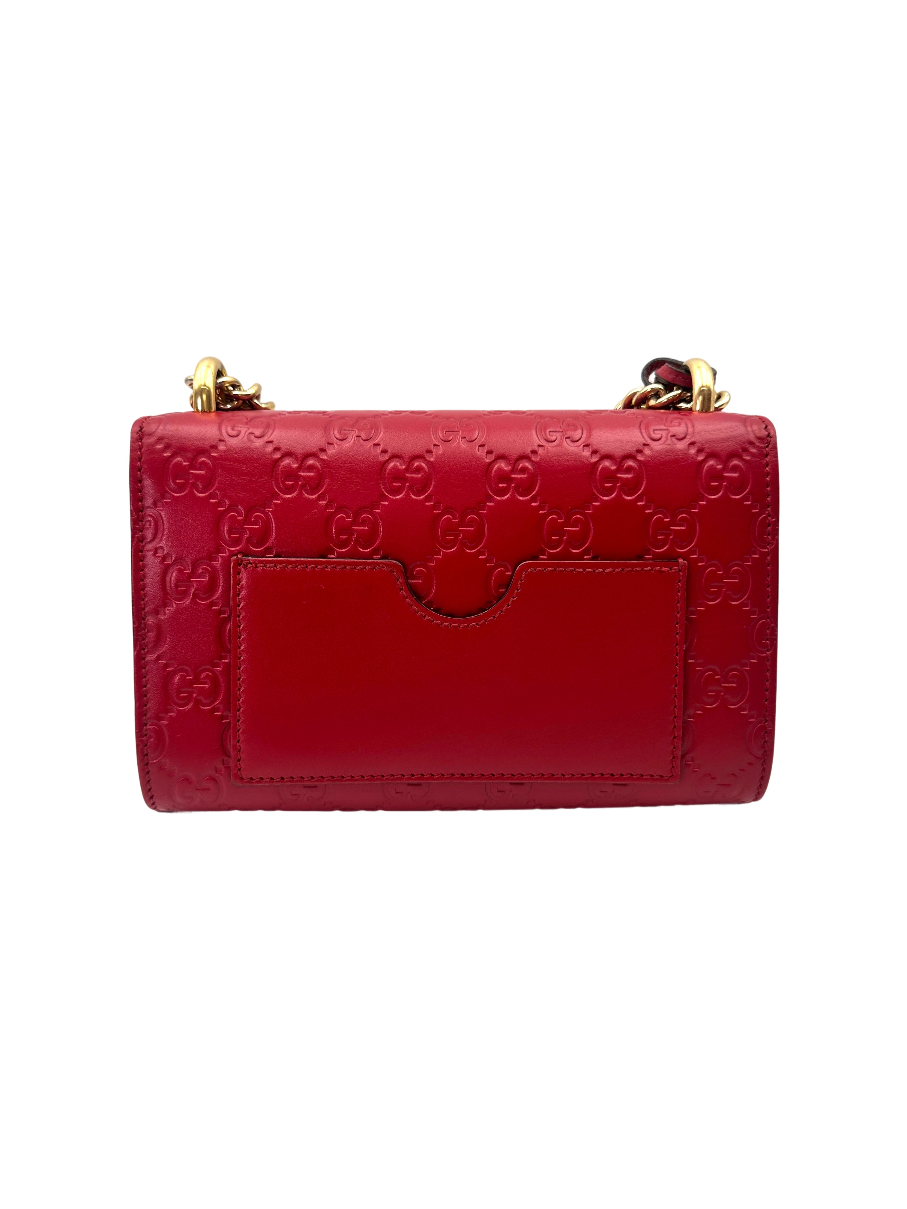 Gucci Padlock Red Guccissima Leather Shoulder Bag GG1057