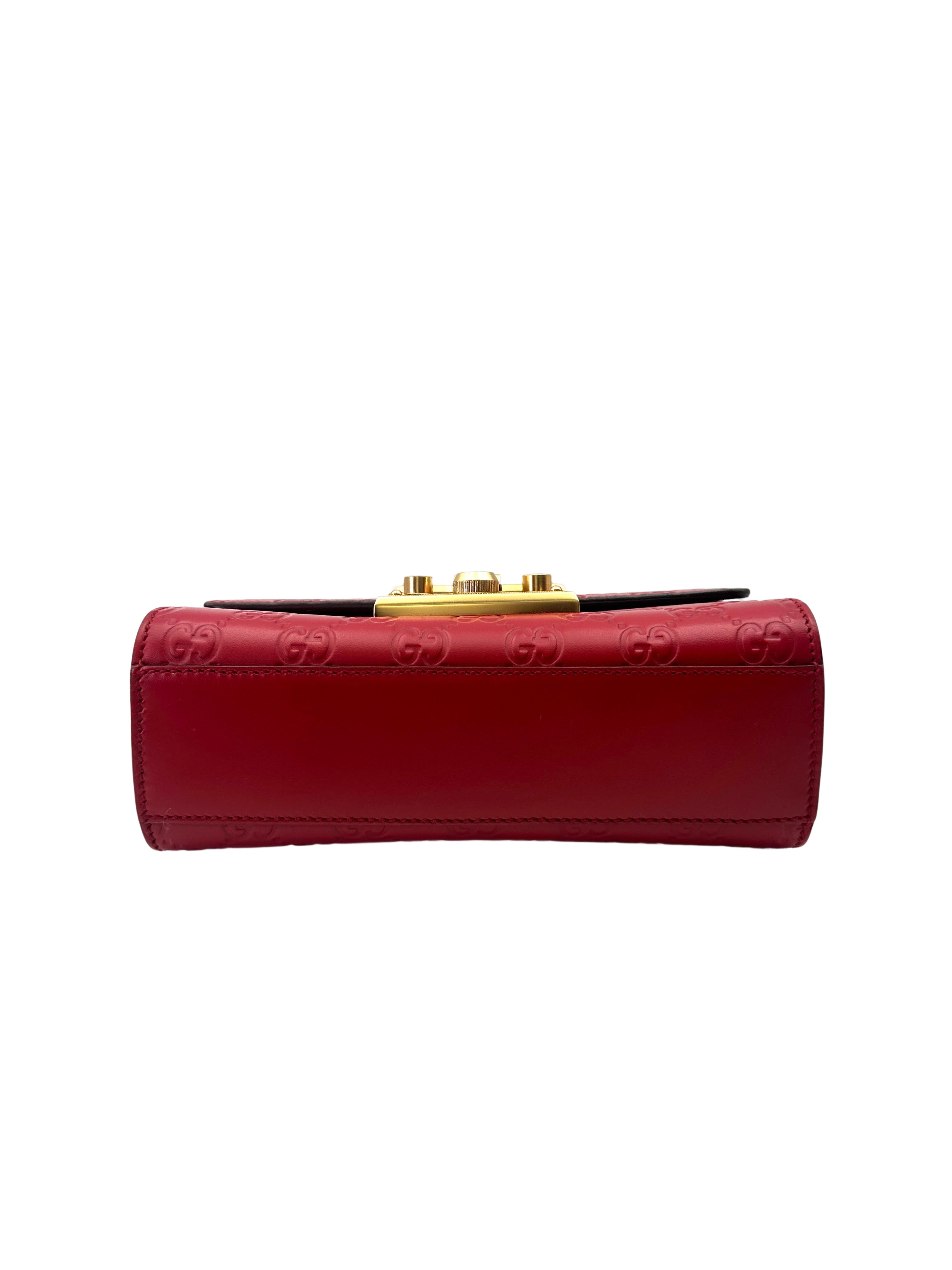 Gucci Padlock Red Guccissima Leather Shoulder Bag GG1057