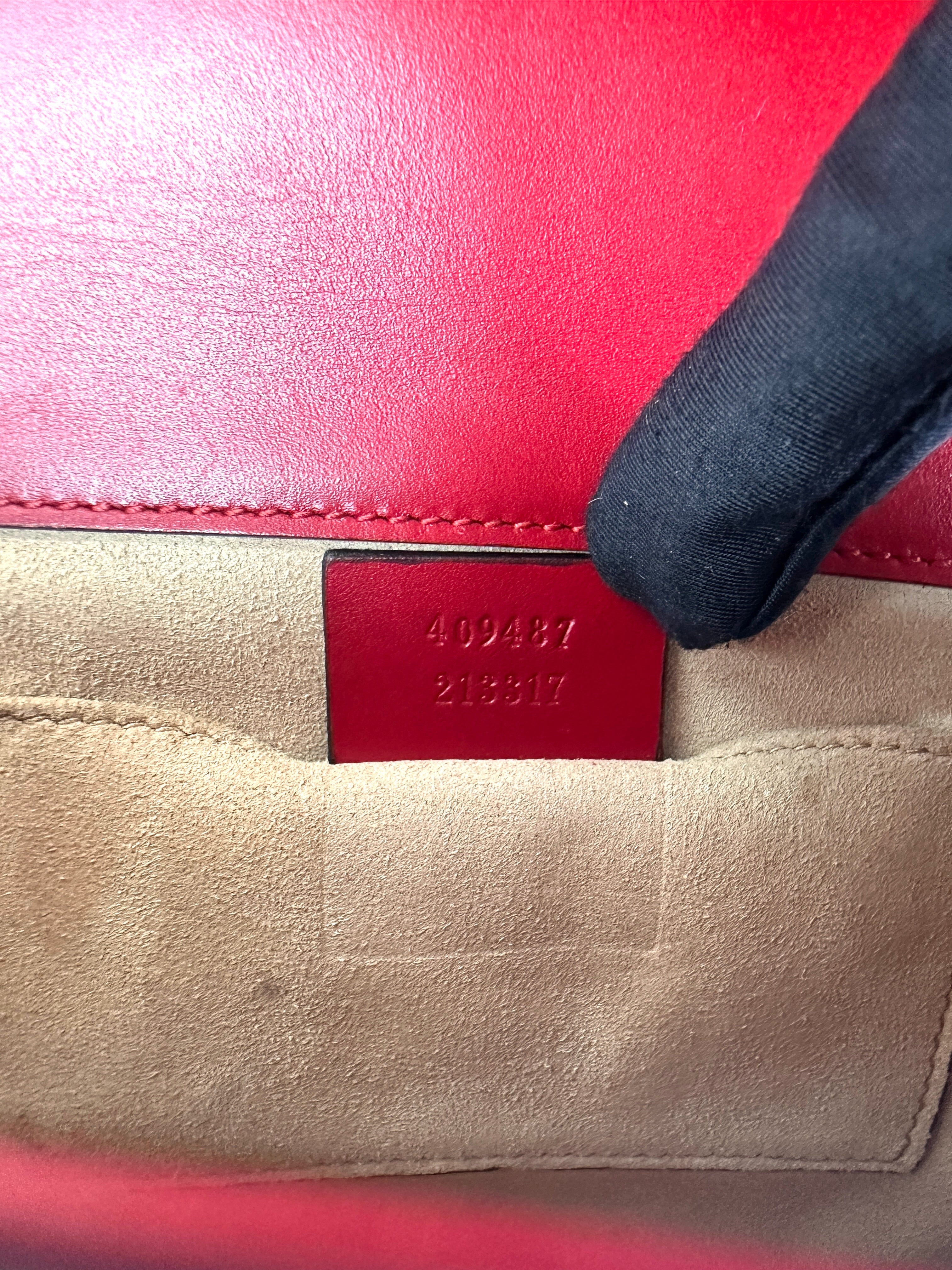 Gucci Padlock Red Guccissima Leather Shoulder Bag GG1057