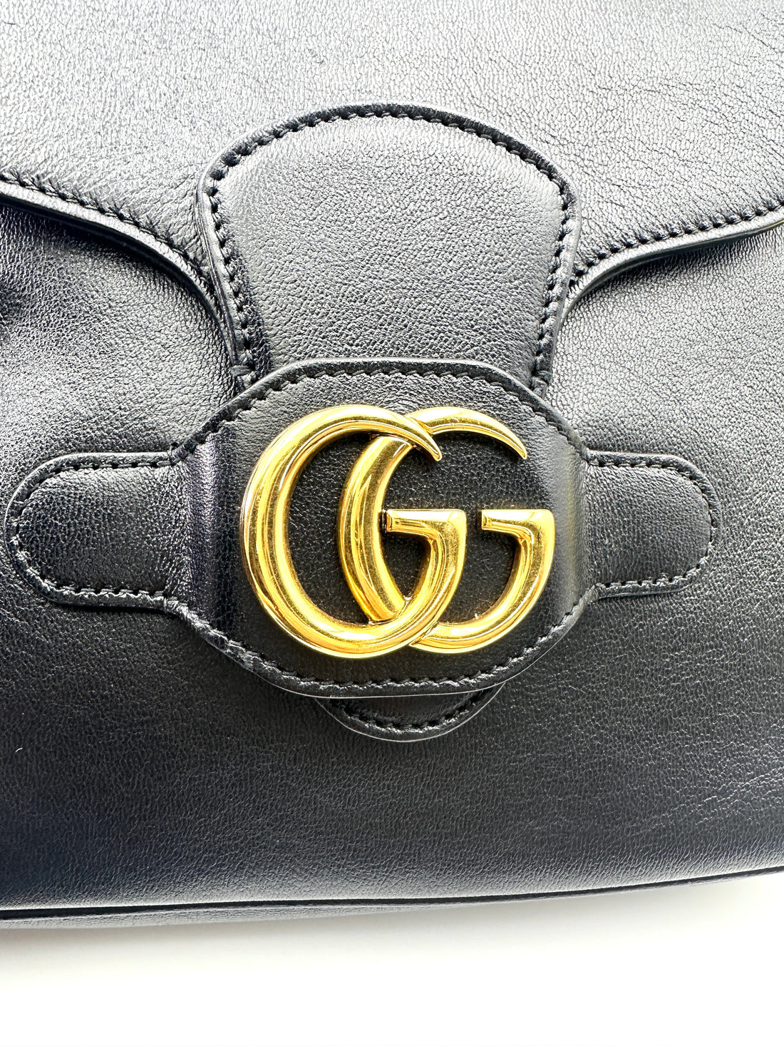 Gucci Dahlia Black Leather Shoulder Bag GG1056