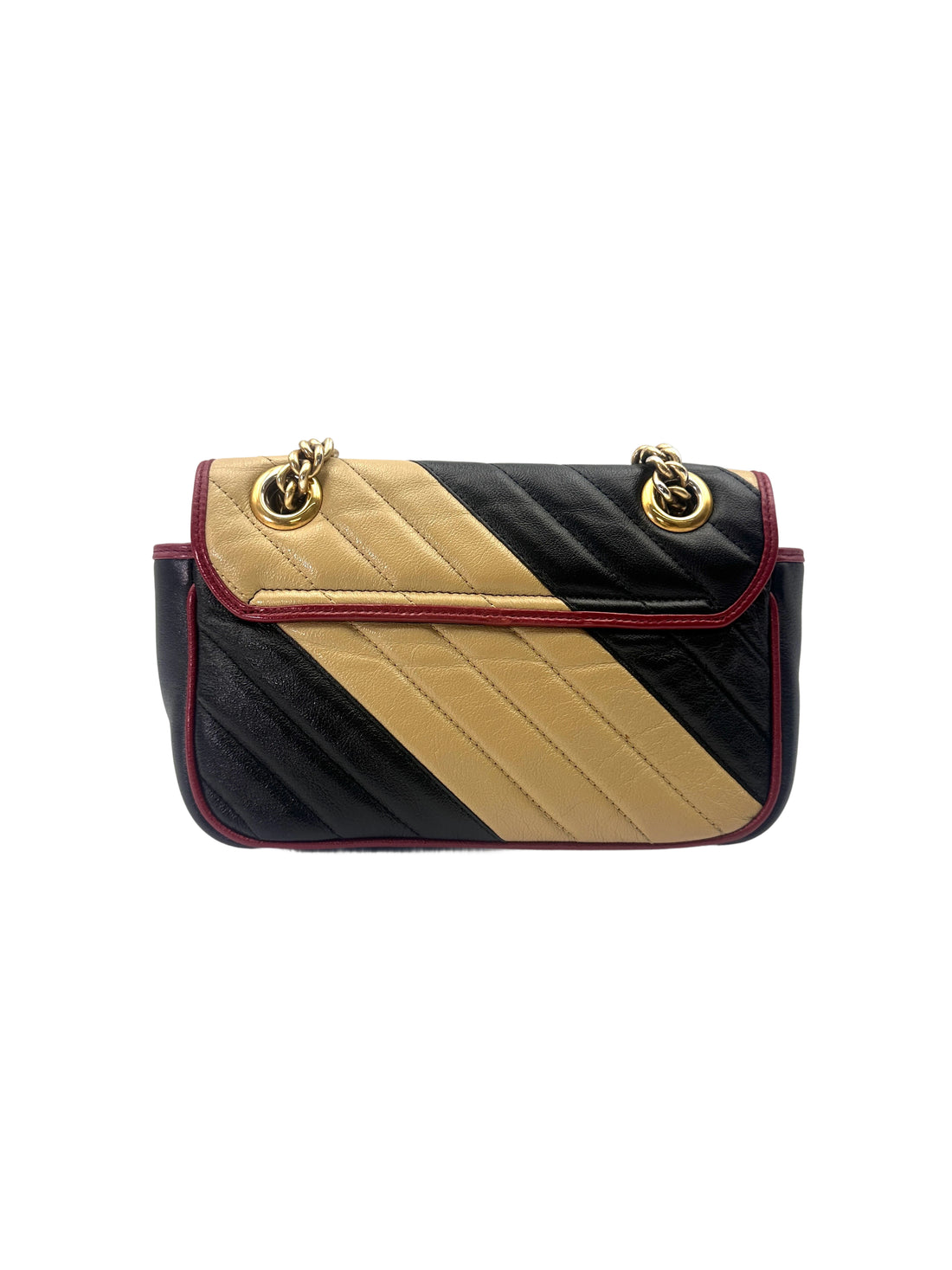 Gucci GG Marmont Beige/Black Leather Shoulder Bag GG1053