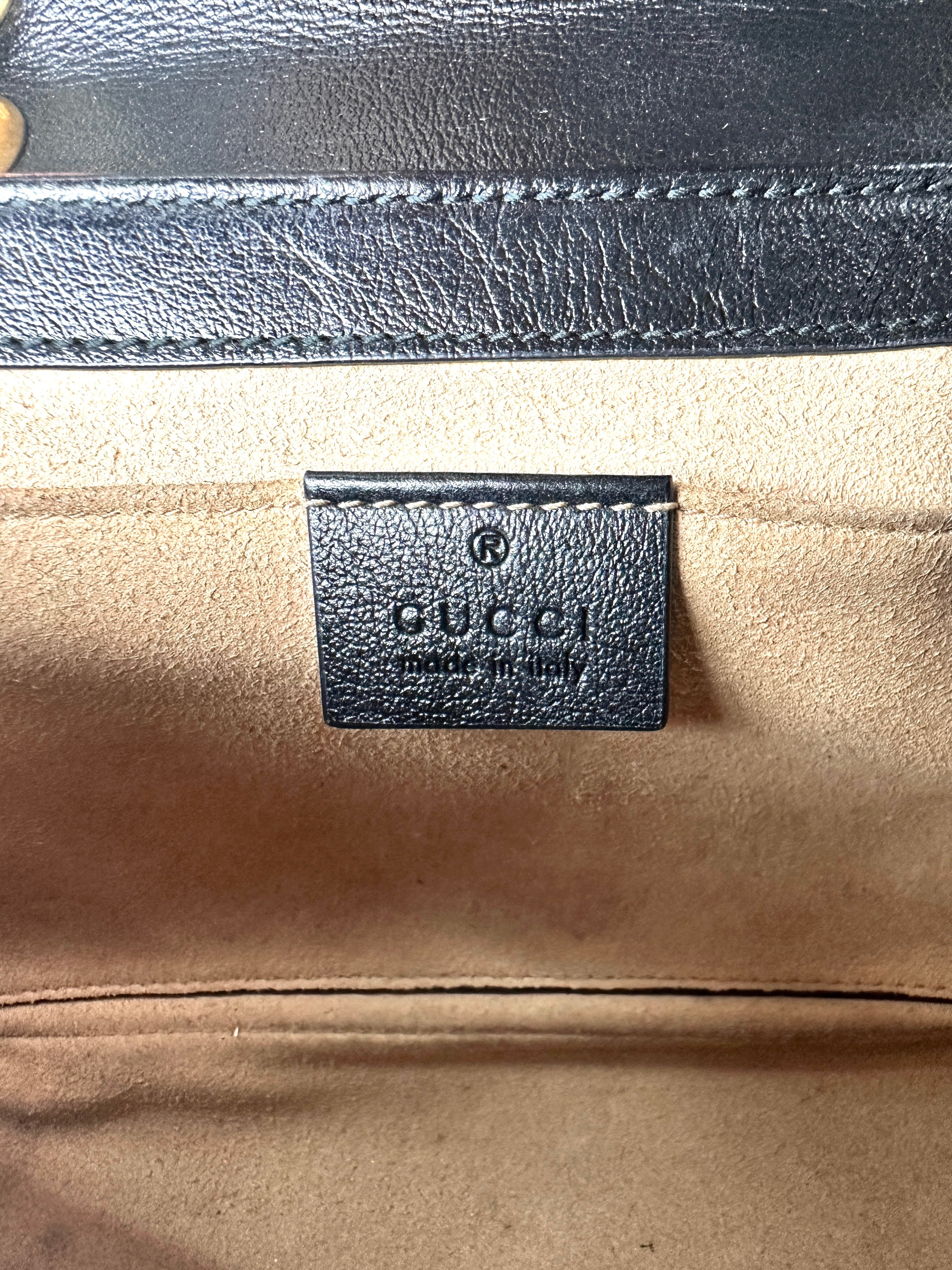Gucci GG Marmont Beige/Black Leather Shoulder Bag GG1053