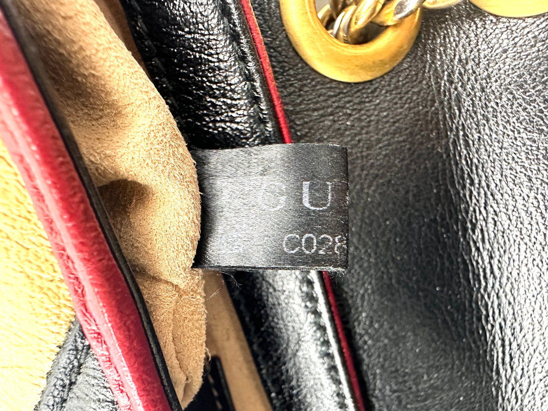 Gucci GG Marmont Beige/Black Leather Shoulder Bag GG1053