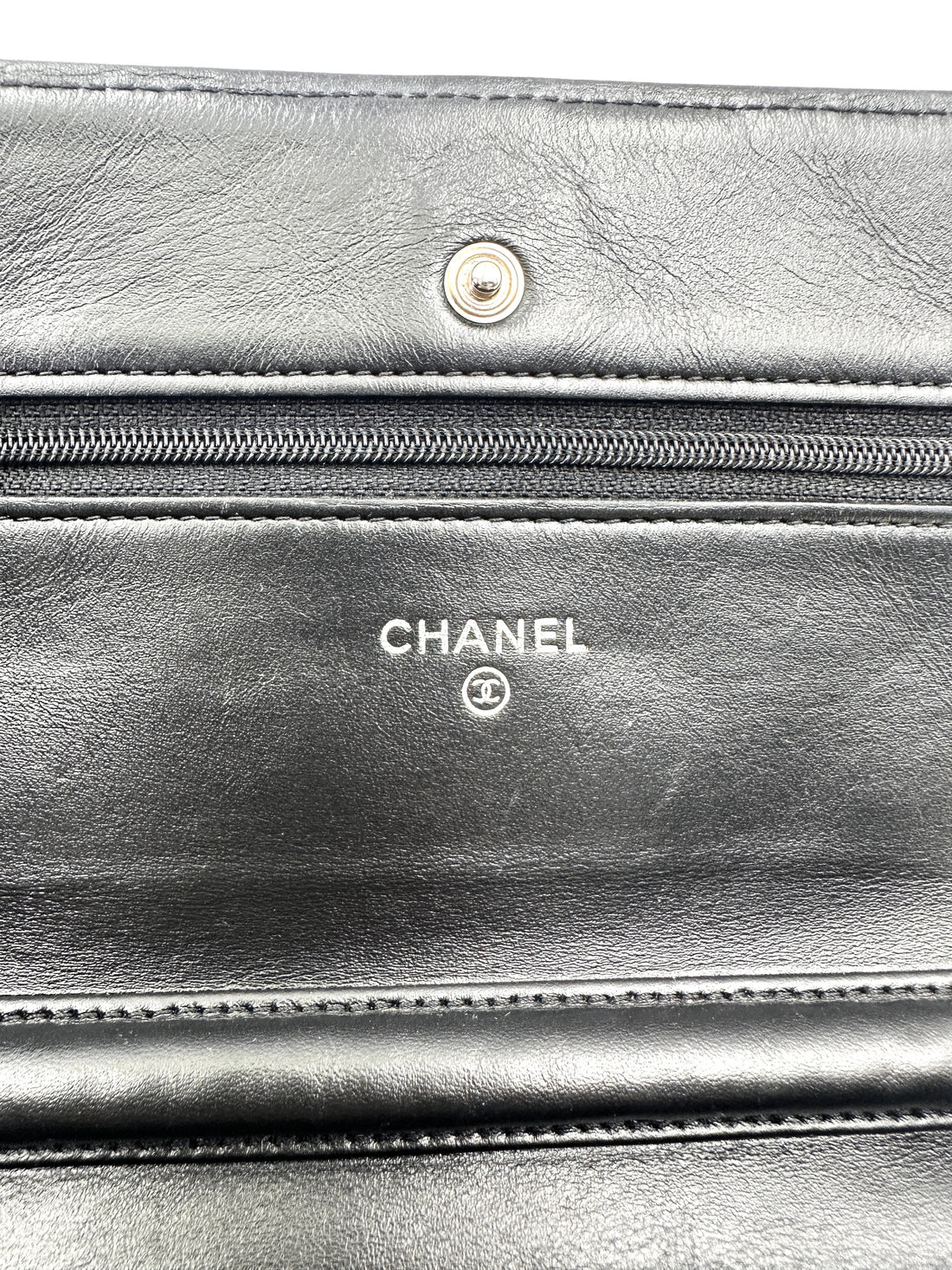 Chanel Black Quilted Patent Leather Wallet On Chain(18***66) CC1995