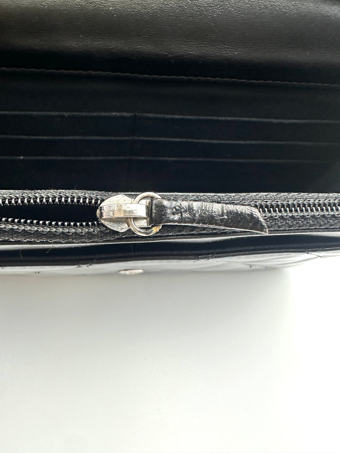 Chanel Black Quilted Patent Leather Wallet On Chain(18***66) CC1995