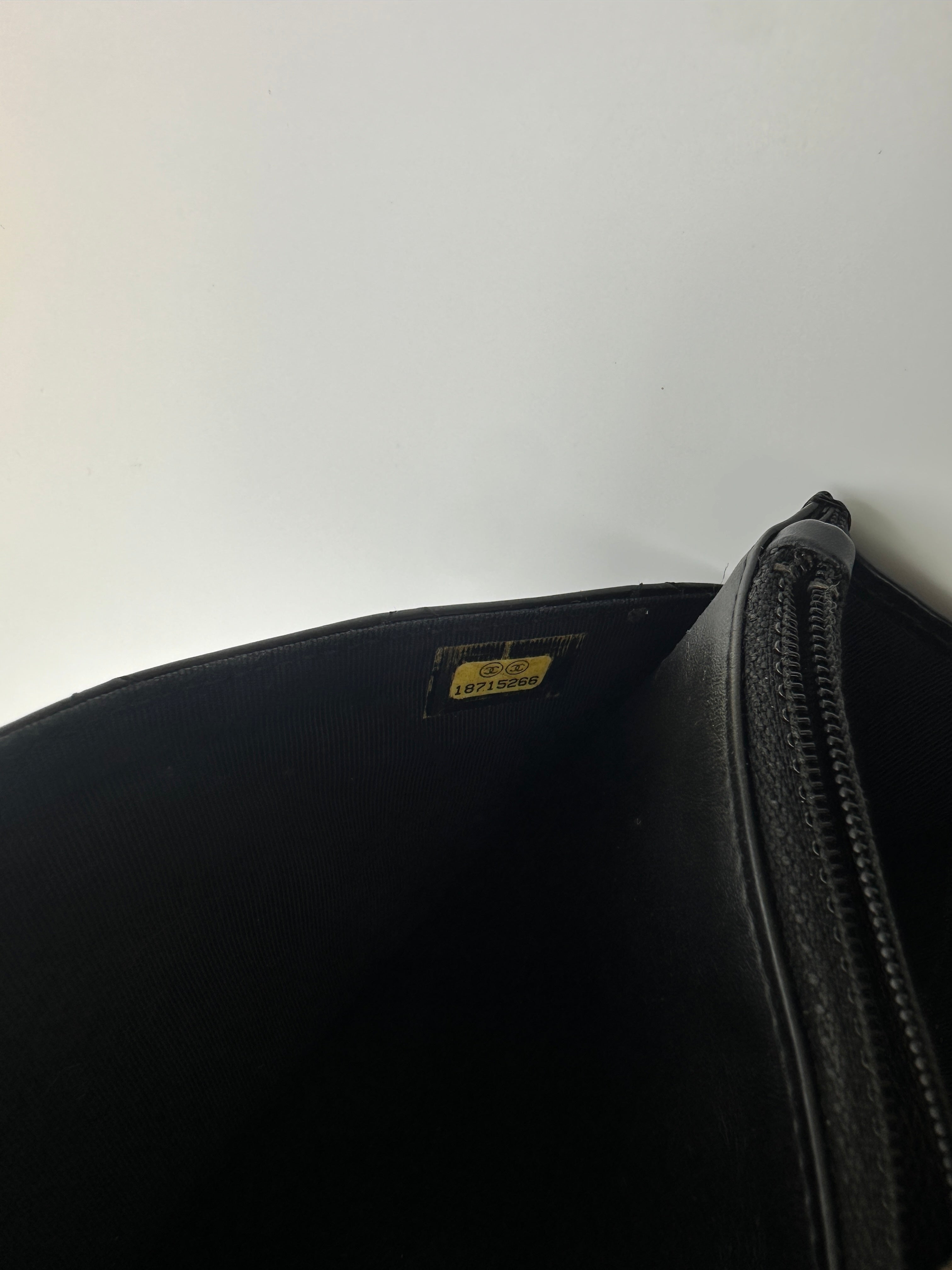 Chanel Black Quilted Patent Leather Wallet On Chain(18***66) CC1995