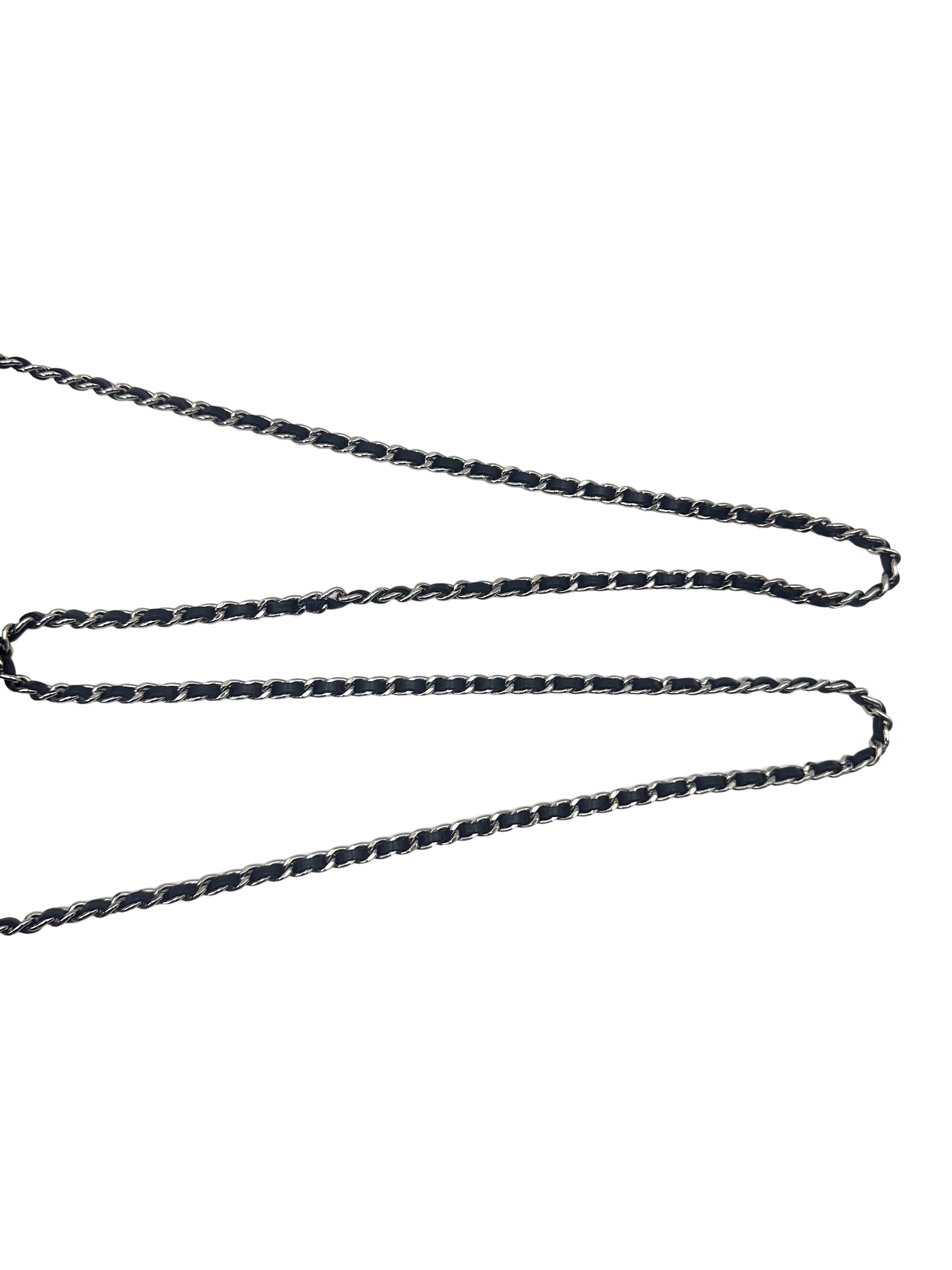 Chanel Black Quilted Patent Leather Wallet On Chain(18***66) CC1995