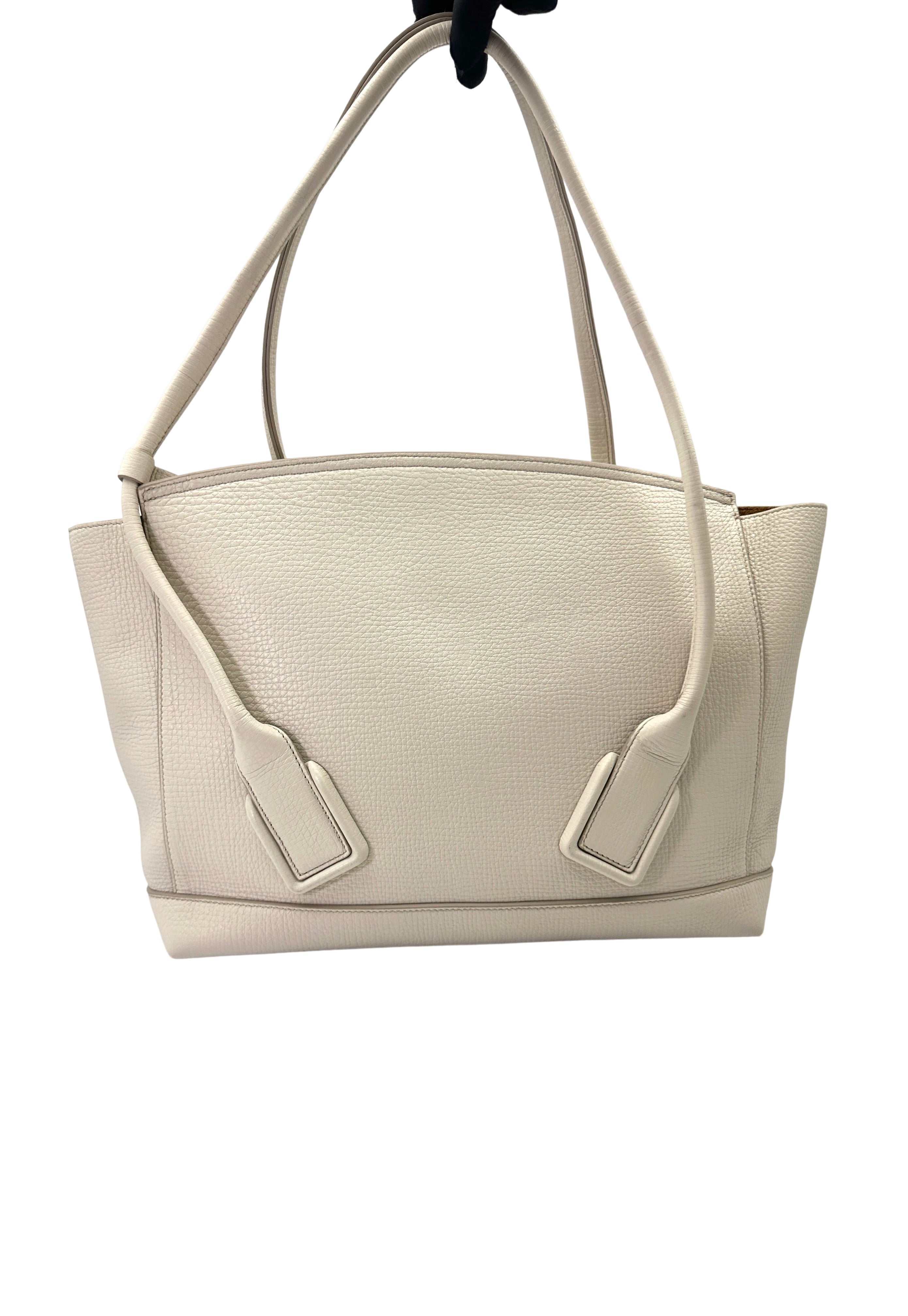 Bottega Veneta Arco White Leather Tote Handle Bag BV130