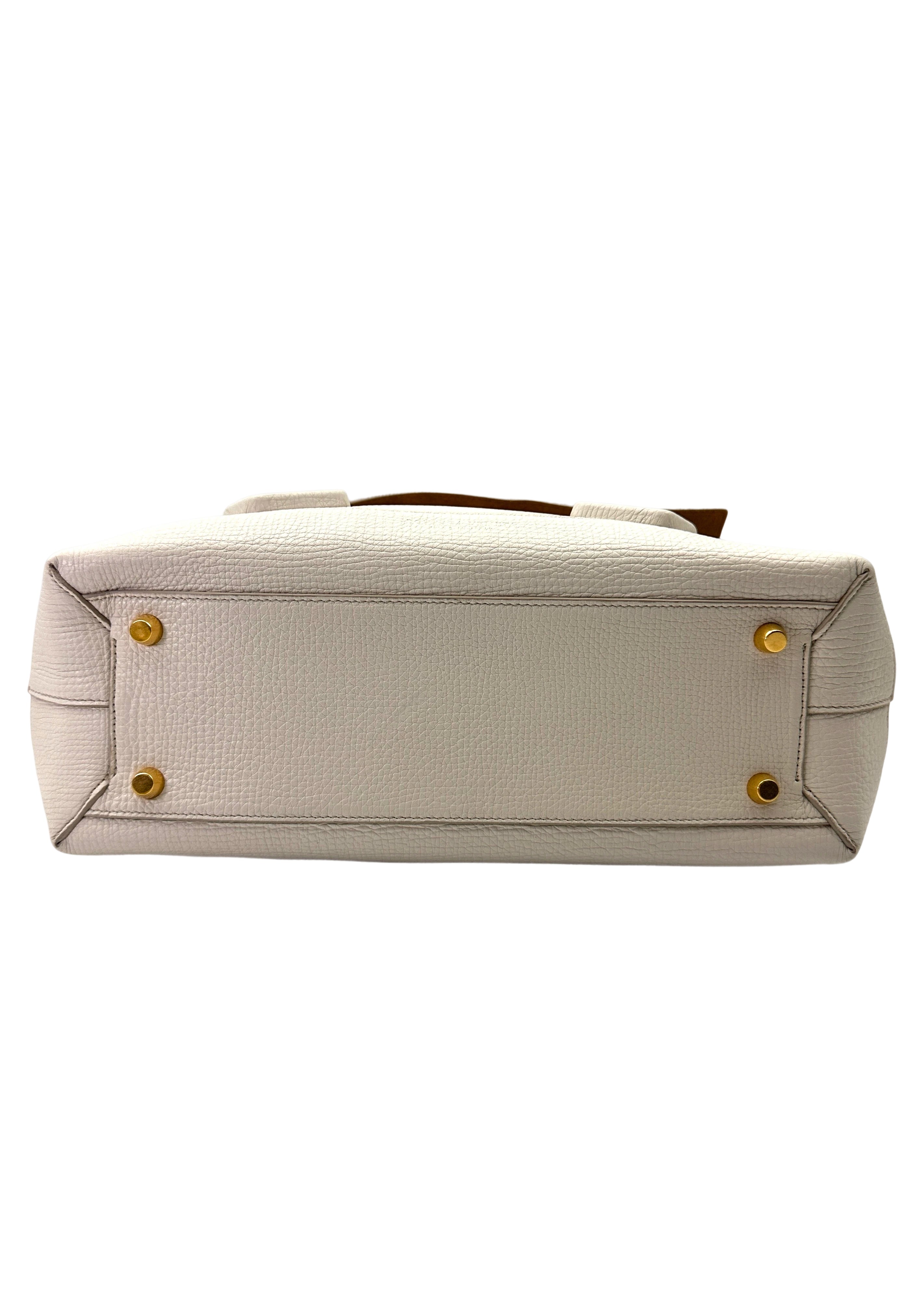 Bottega Veneta Arco White Leather Tote Handle Bag BV130