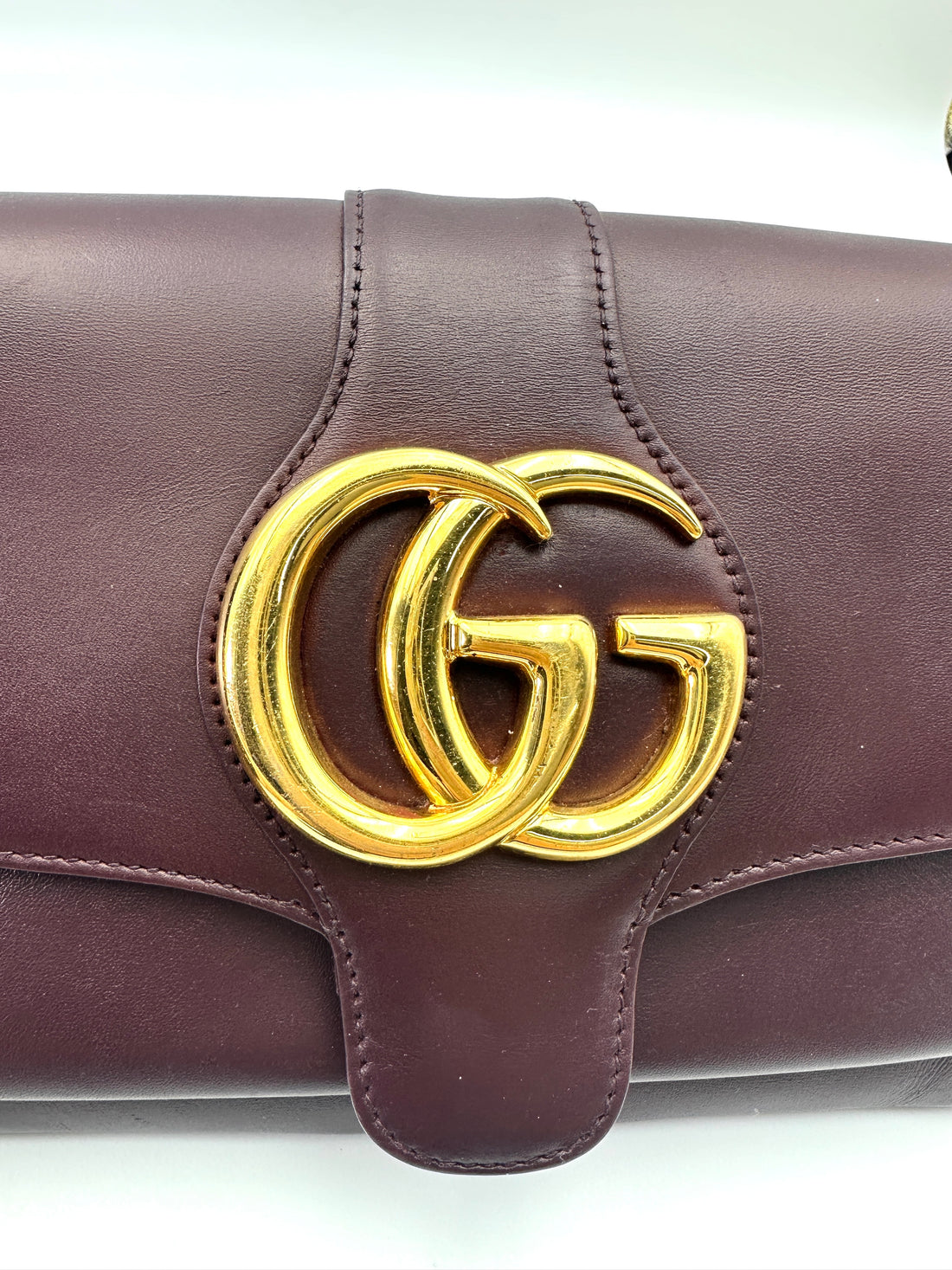 Gucci Arli Burgundy Leather Shoulder Bag GG1055