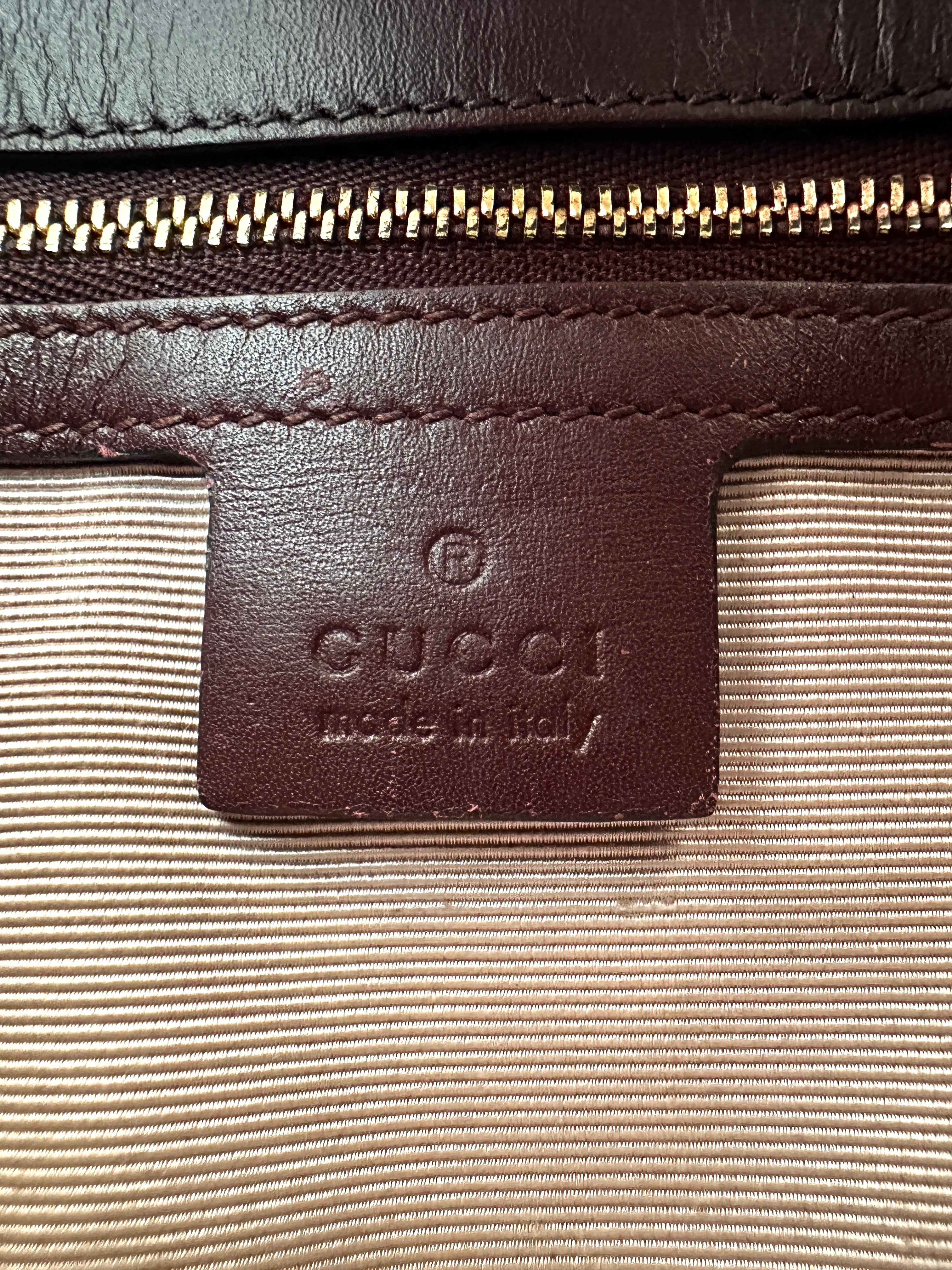Gucci Arli Burgundy Leather Shoulder Bag GG1055