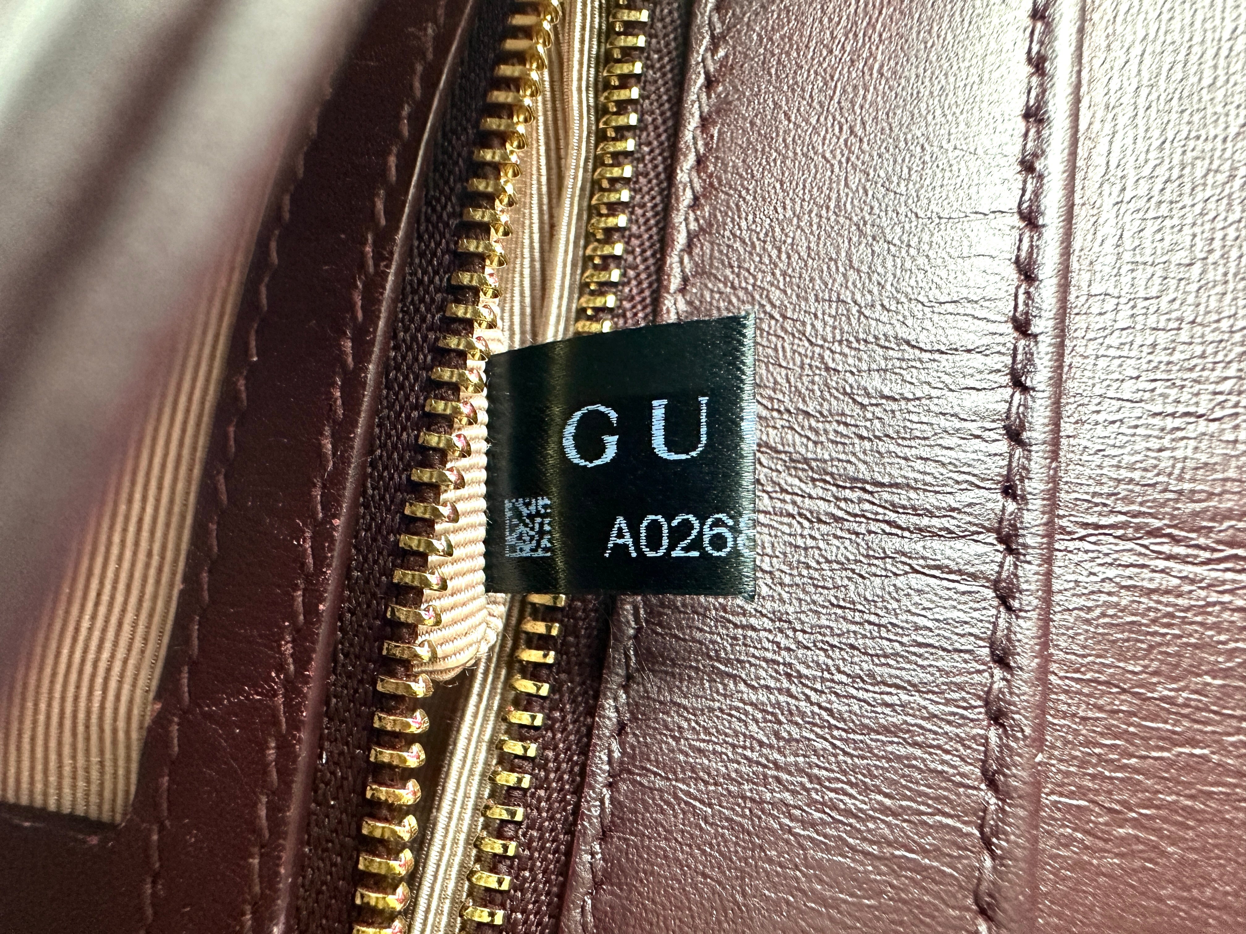 Gucci Arli Burgundy Leather Shoulder Bag GG1055
