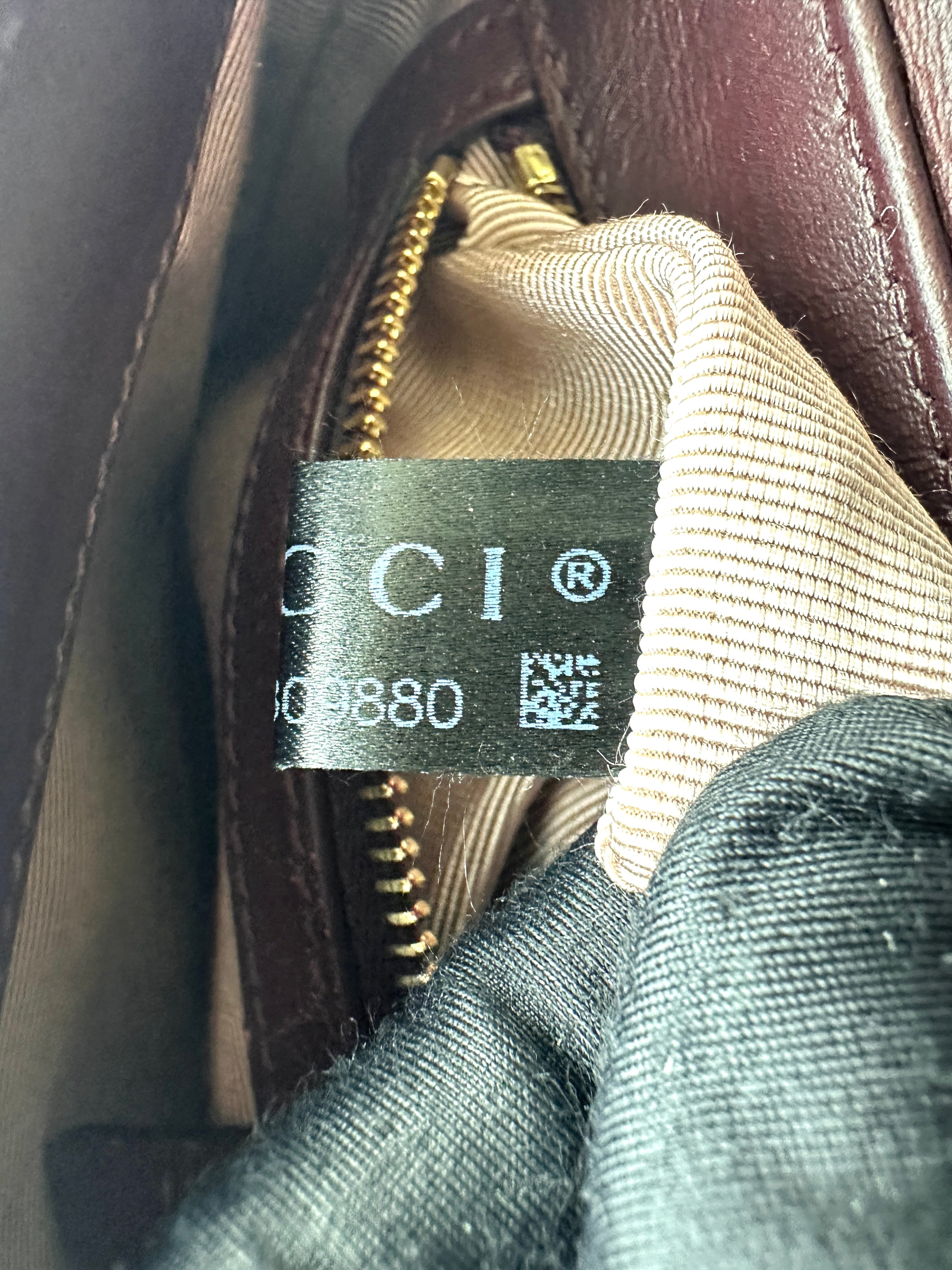 Gucci Arli Burgundy Leather Shoulder Bag GG1055