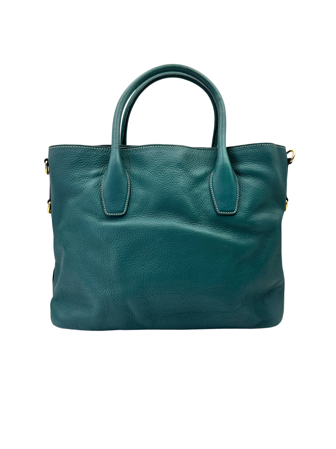 Prada Vitello Daino Green Leather Handle Bag PR359