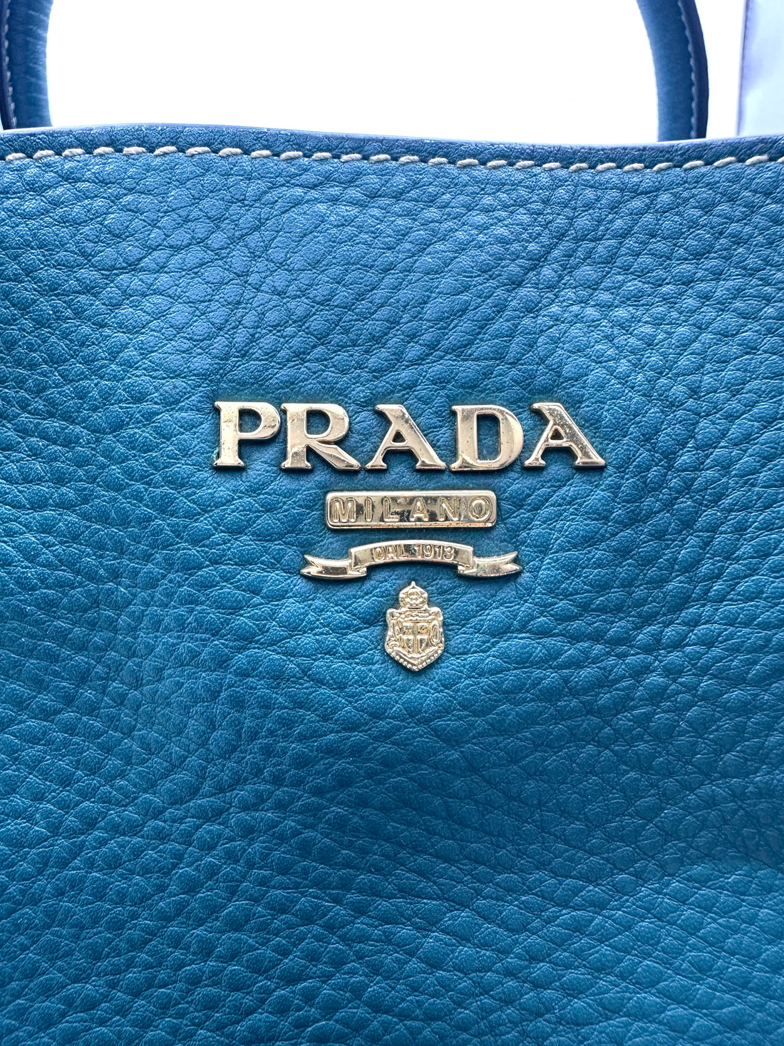 Prada Vitello Daino Green Leather Handle Bag PR359