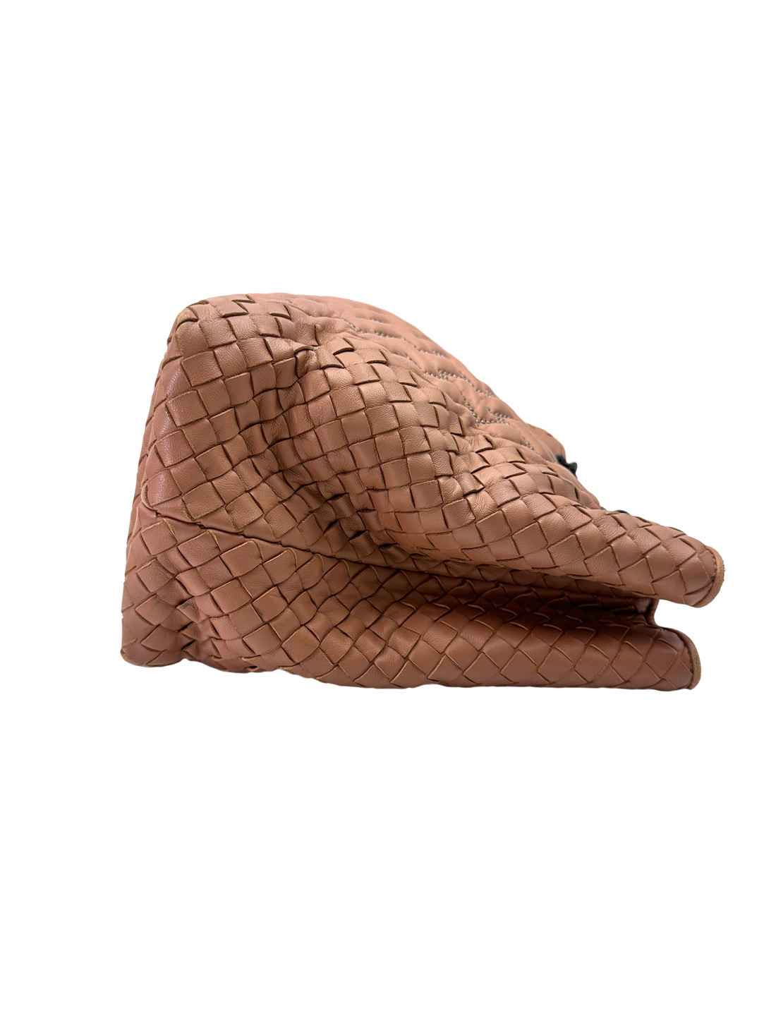 Bottega Veneta Pink Intrecciato Studded Leather Handle Bag BV131