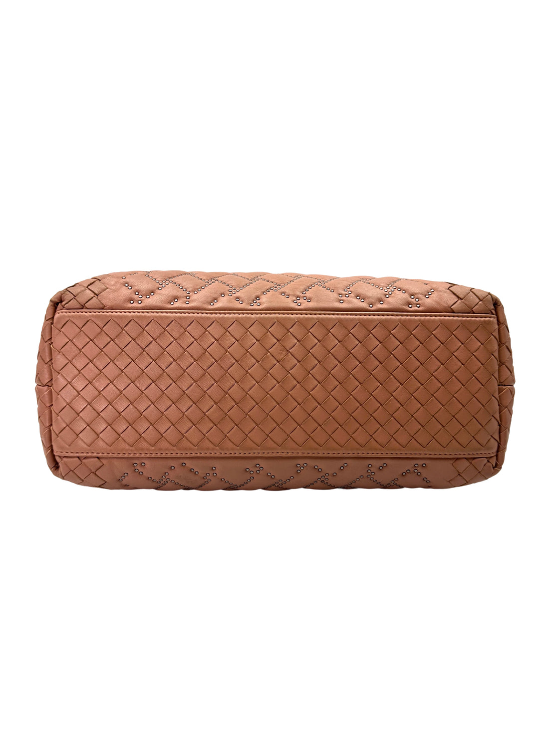 Bottega Veneta Pink Intrecciato Studded Leather Handle Bag BV131
