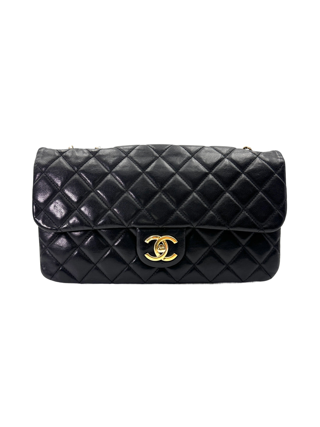 Chanel 13K Classic Flap Black Quilted Leather Shoulder Bag With Gold Buckle(17***61) IRIS228
