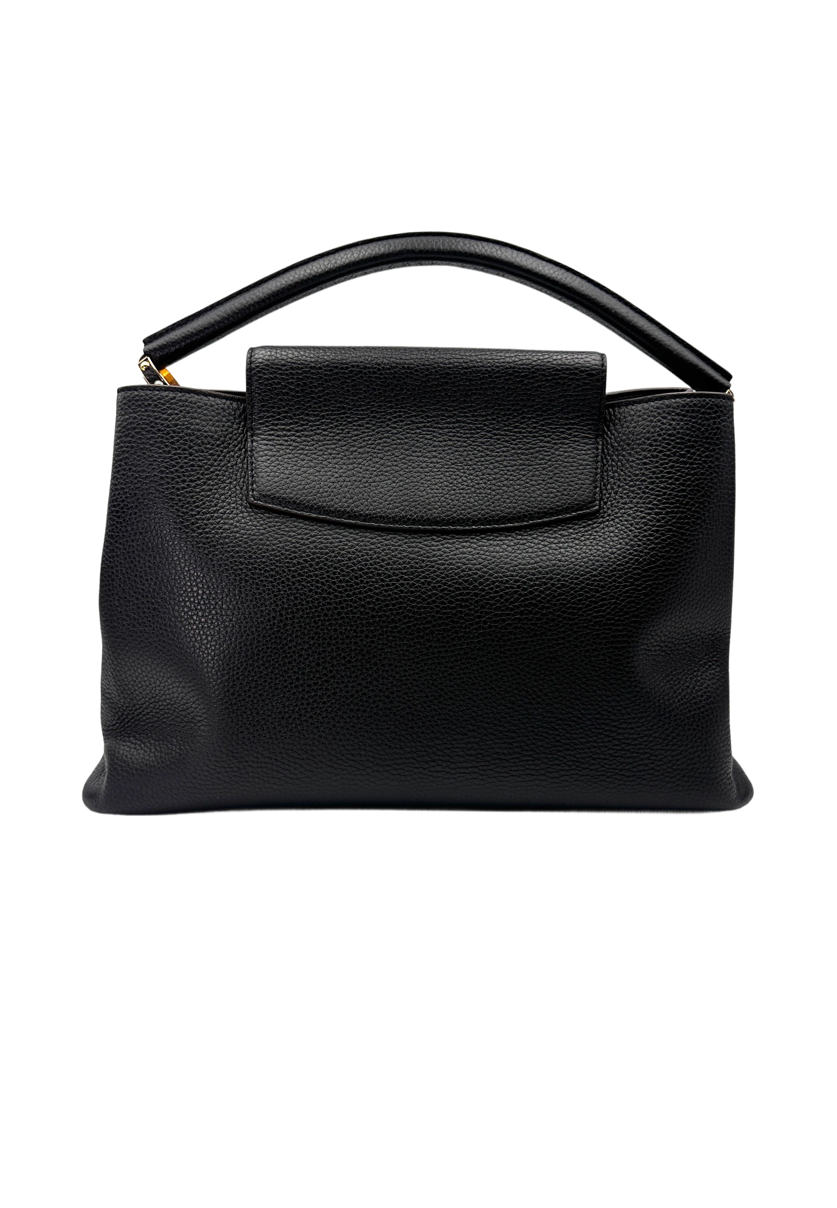 Louis Vuitton Capucines GM Black Leather Handle Bag LV2792