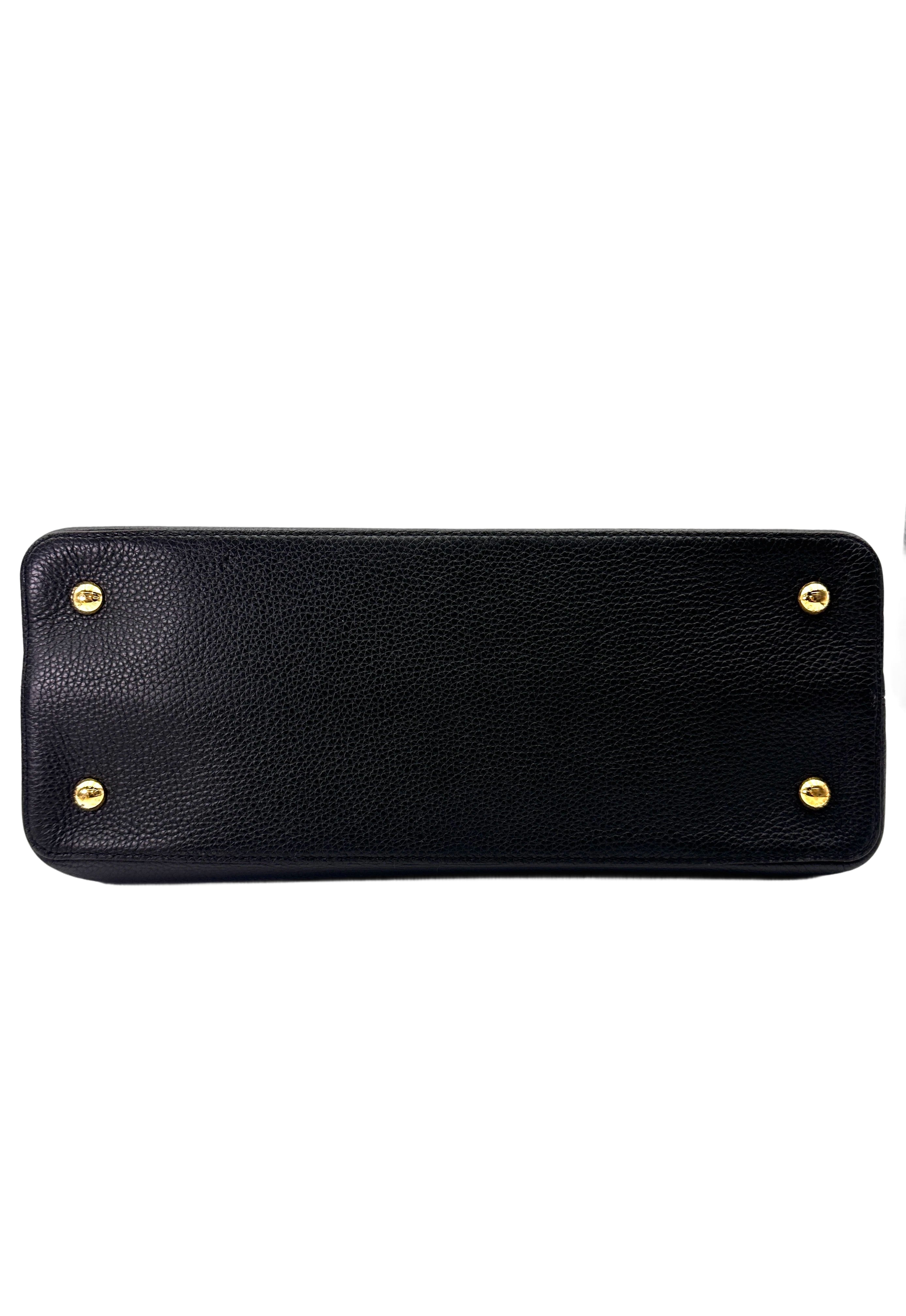 Louis Vuitton Capucines GM Black Leather Handle Bag LV2792