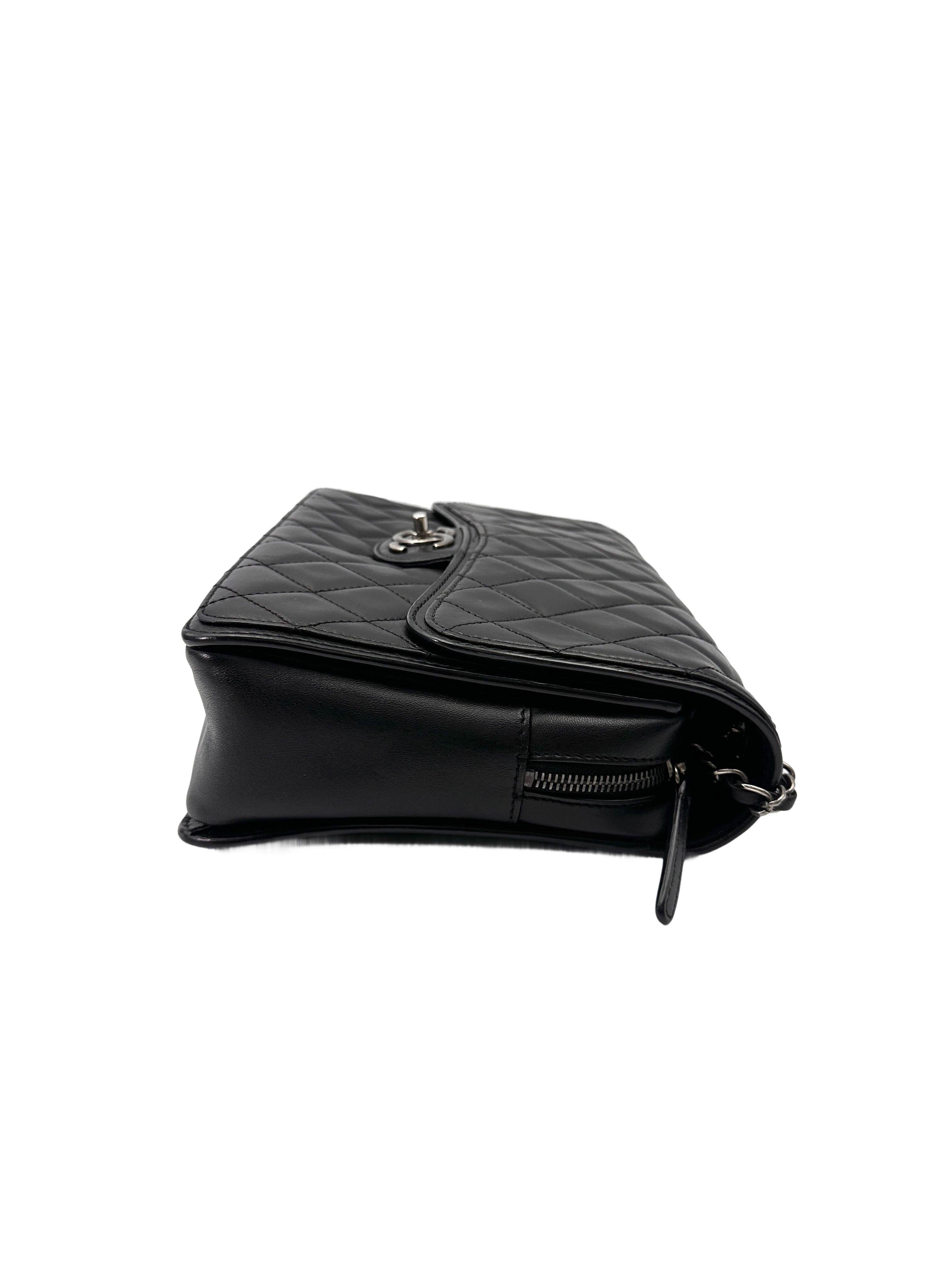 Chanel Classic Flap Black Quilted Lambskin Shoulder Bag With Gold Buckle(18***22) IRIS229