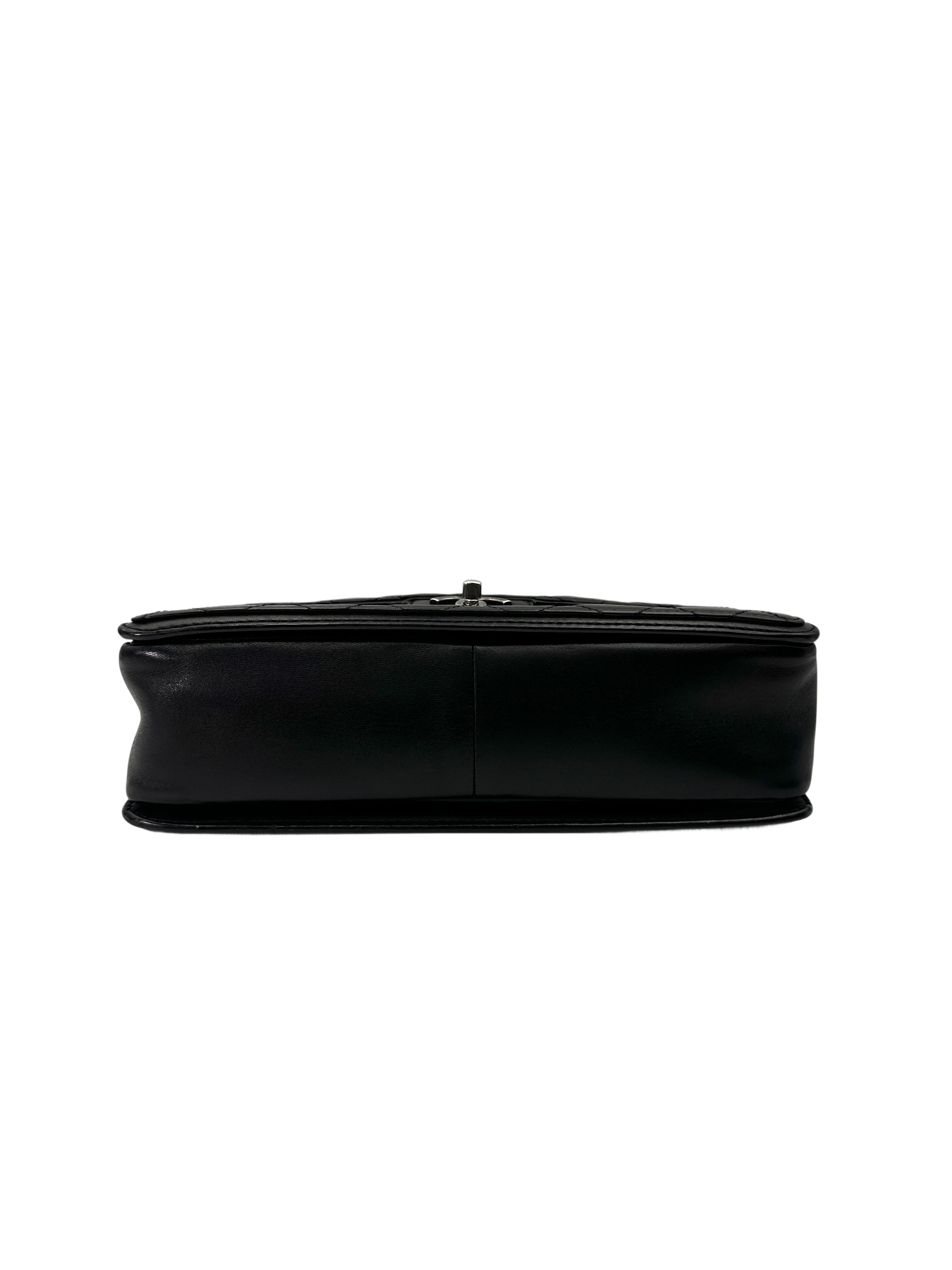 Chanel Classic Flap Black Quilted Lambskin Shoulder Bag With Gold Buckle(18***22) IRIS229