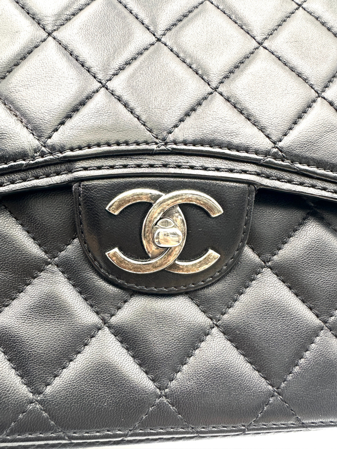 Chanel Classic Flap Black Quilted Lambskin Shoulder Bag With Gold Buckle(18***22) IRIS229