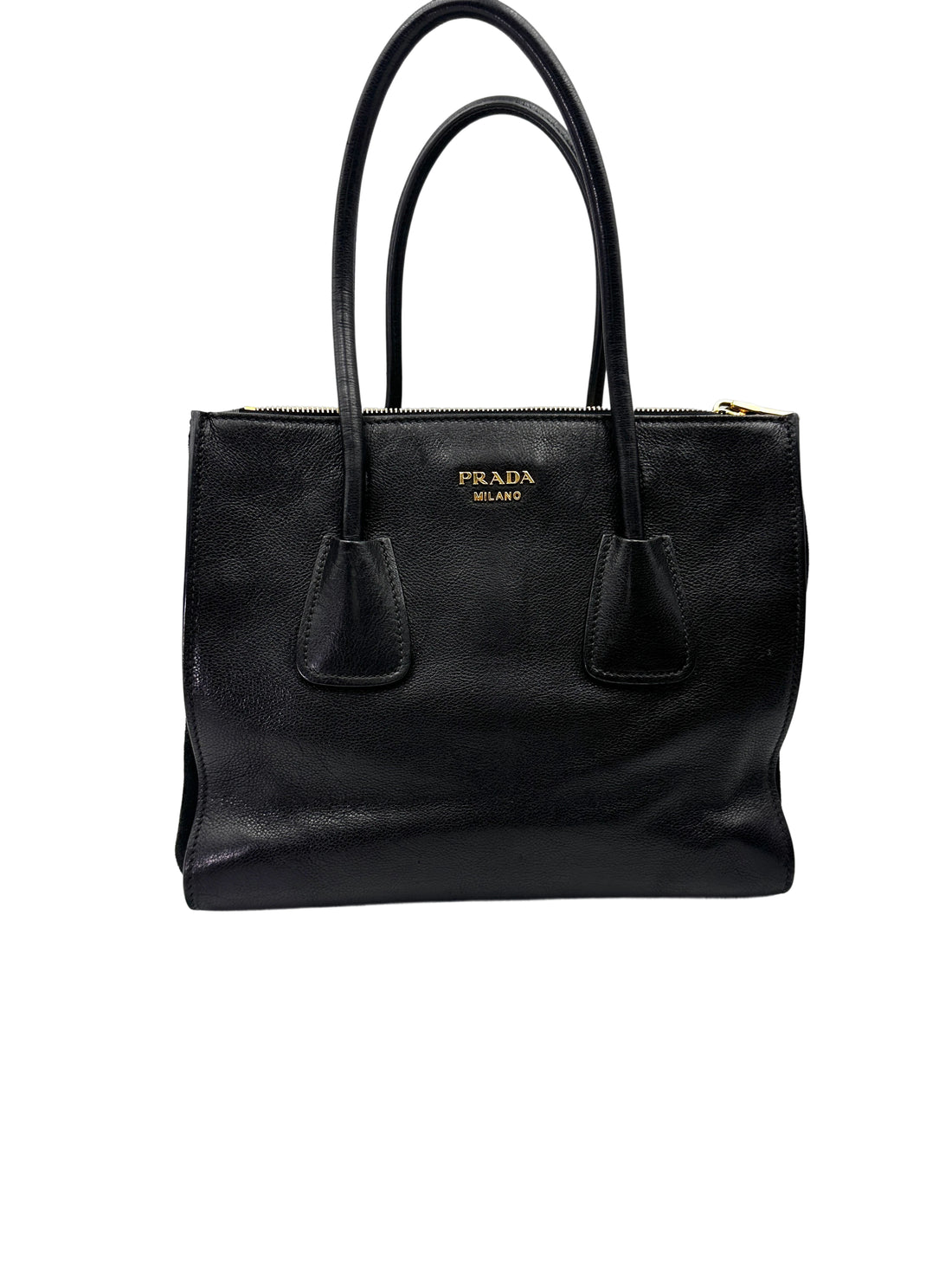 Prada 2Way Black Leather Handle Bag PR362