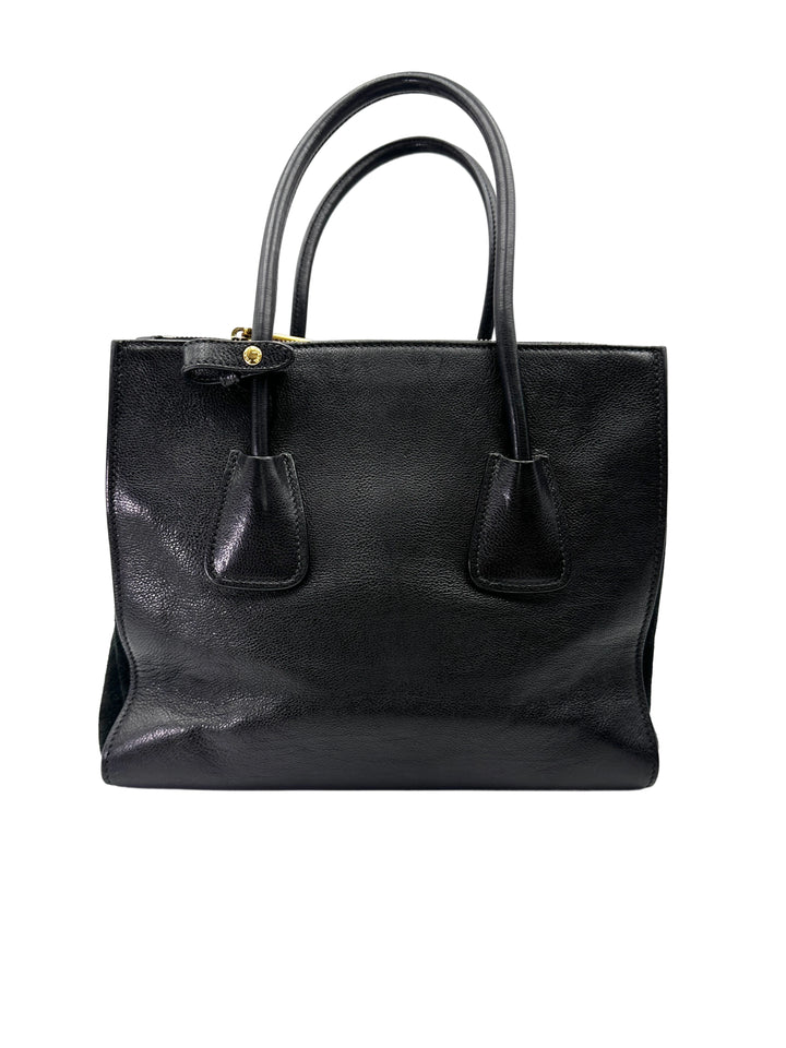 Prada 2Way Black Leather Handle Bag PR362