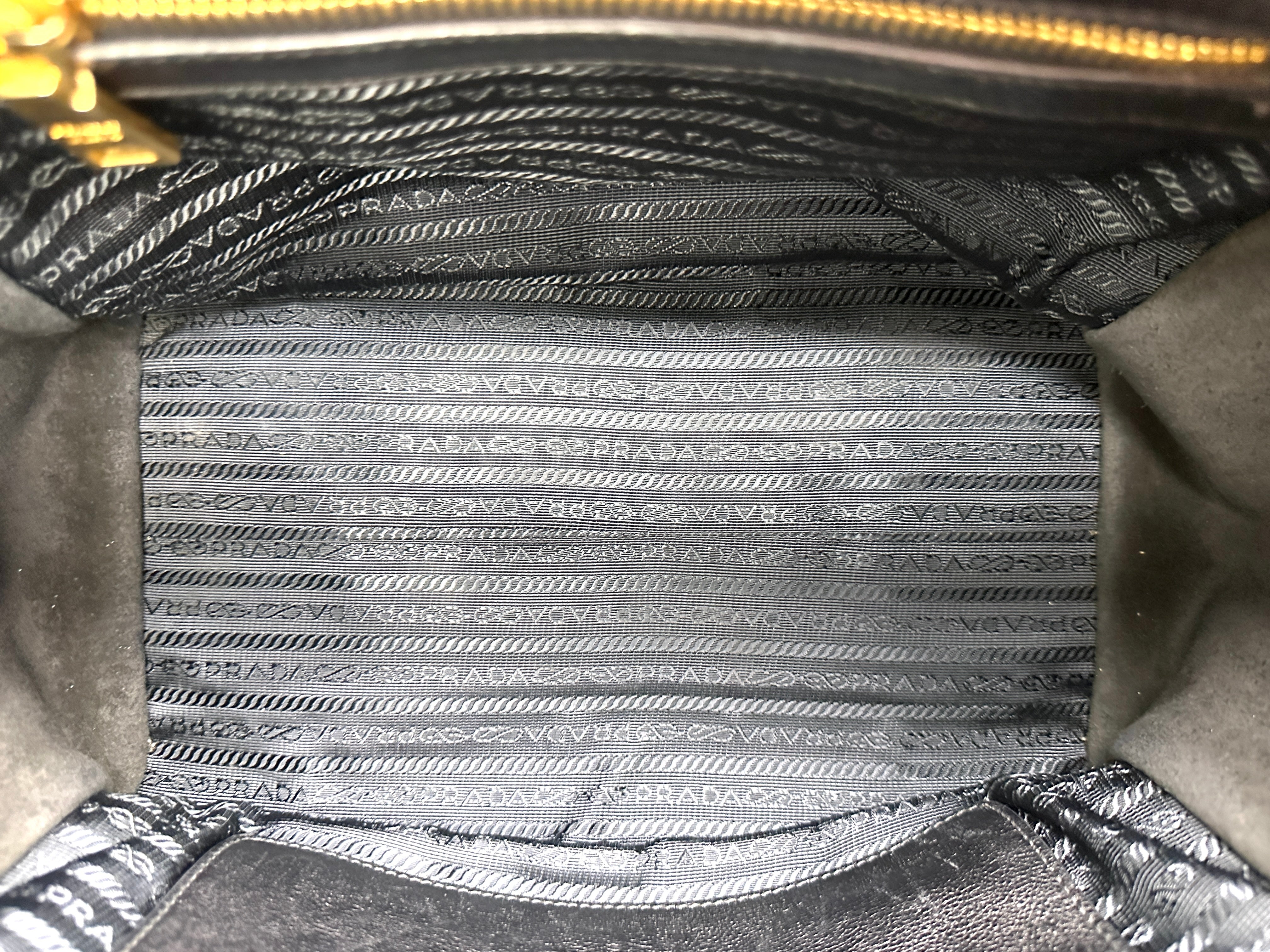 Prada 2Way Black Leather Handle Bag PR362