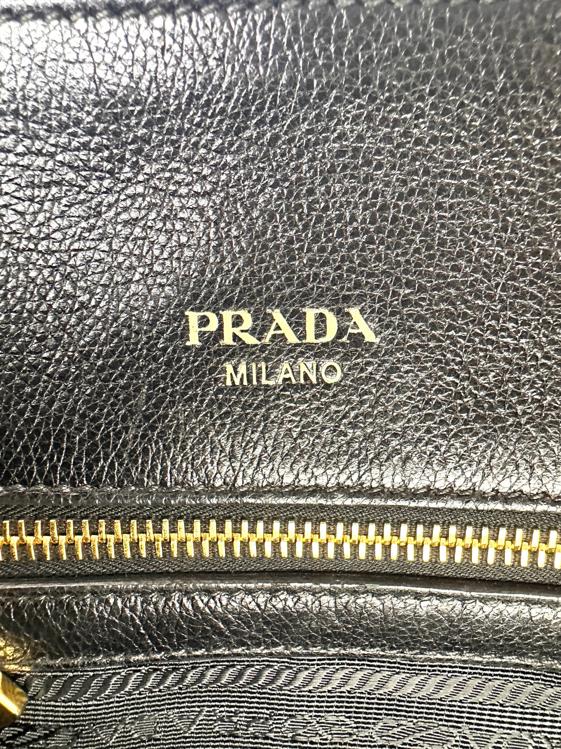 Prada 2Way Black Leather Handle Bag PR362