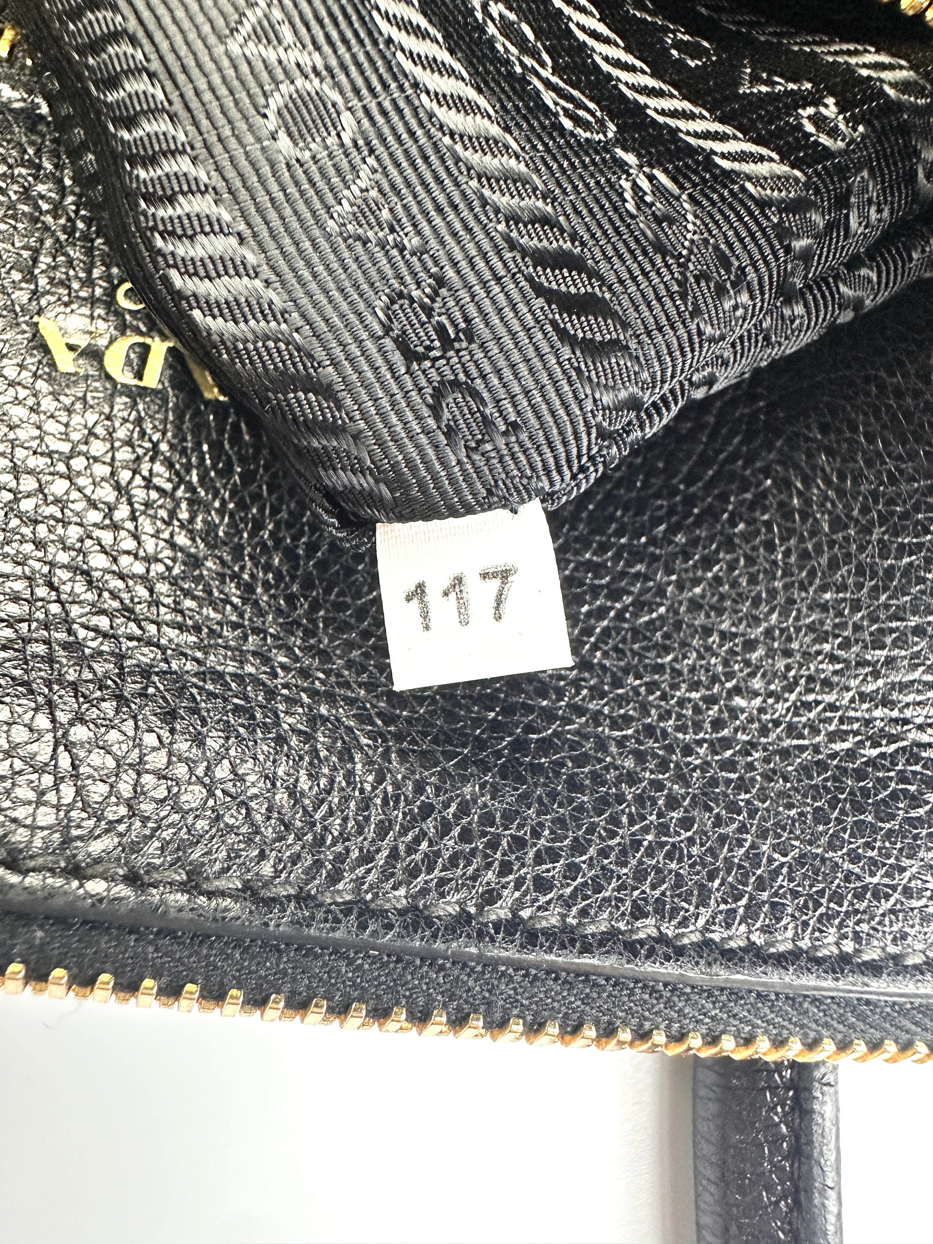 Prada 2Way Black Leather Handle Bag PR362