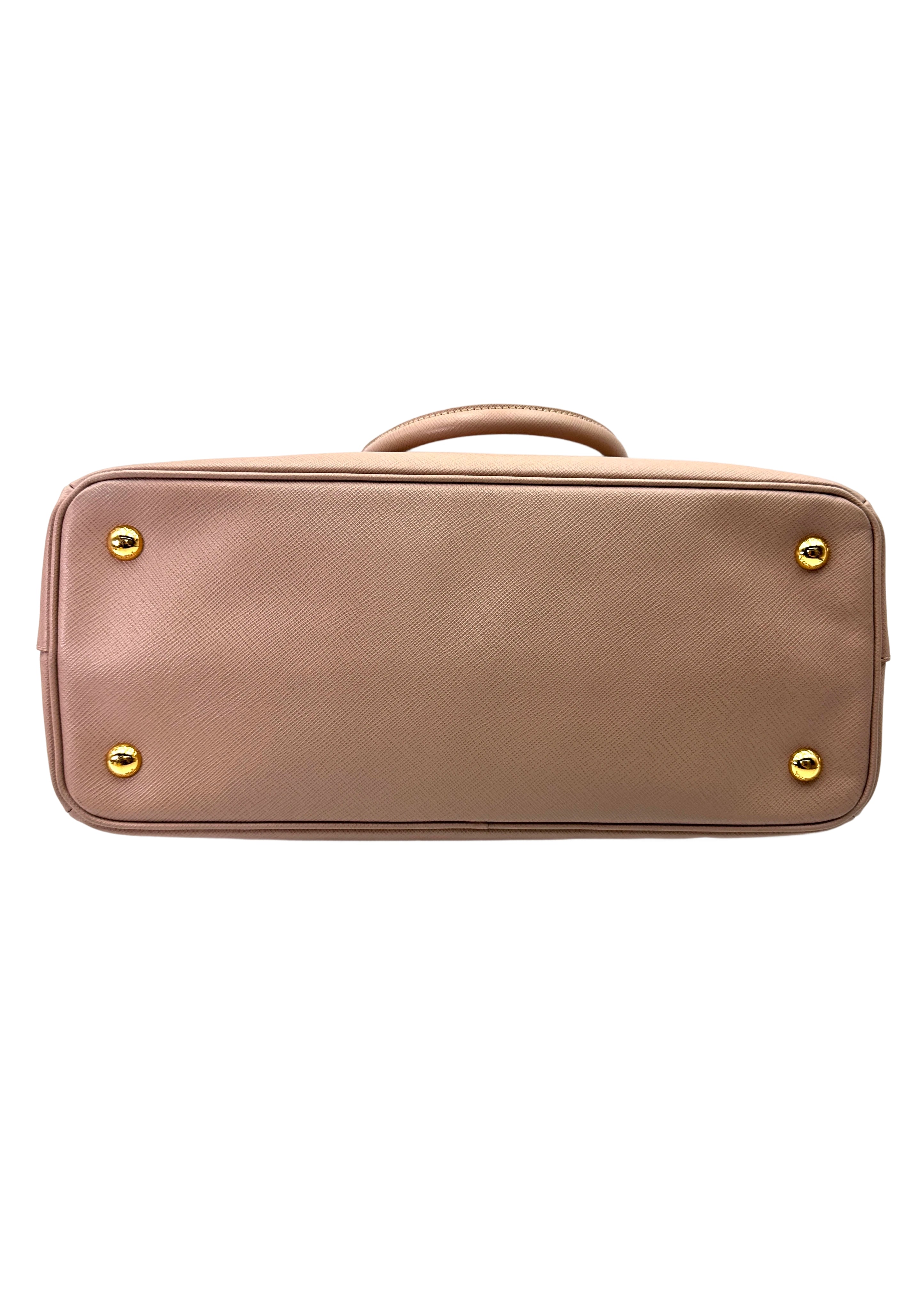 Prada Galleria Pink Saffiano Leather Medium Size Handle Bag PR360
