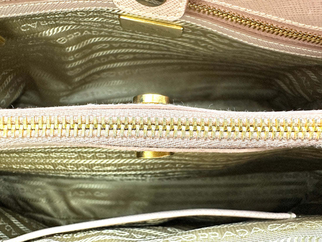 Prada Galleria Pink Saffiano Leather Medium Size Handle Bag PR360