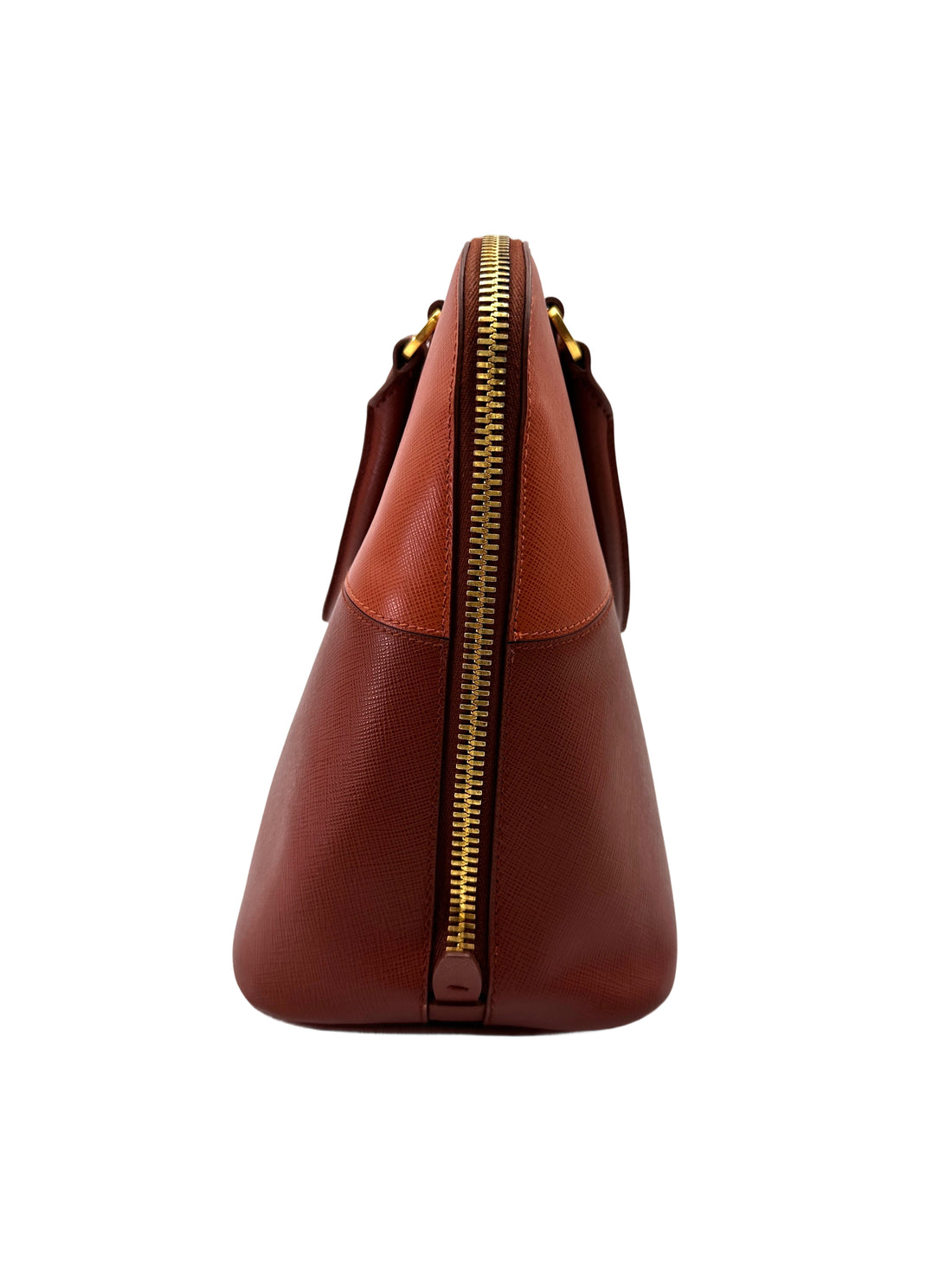 Prada Bicolor Orange Saffiano Leather Handle Bag PR361