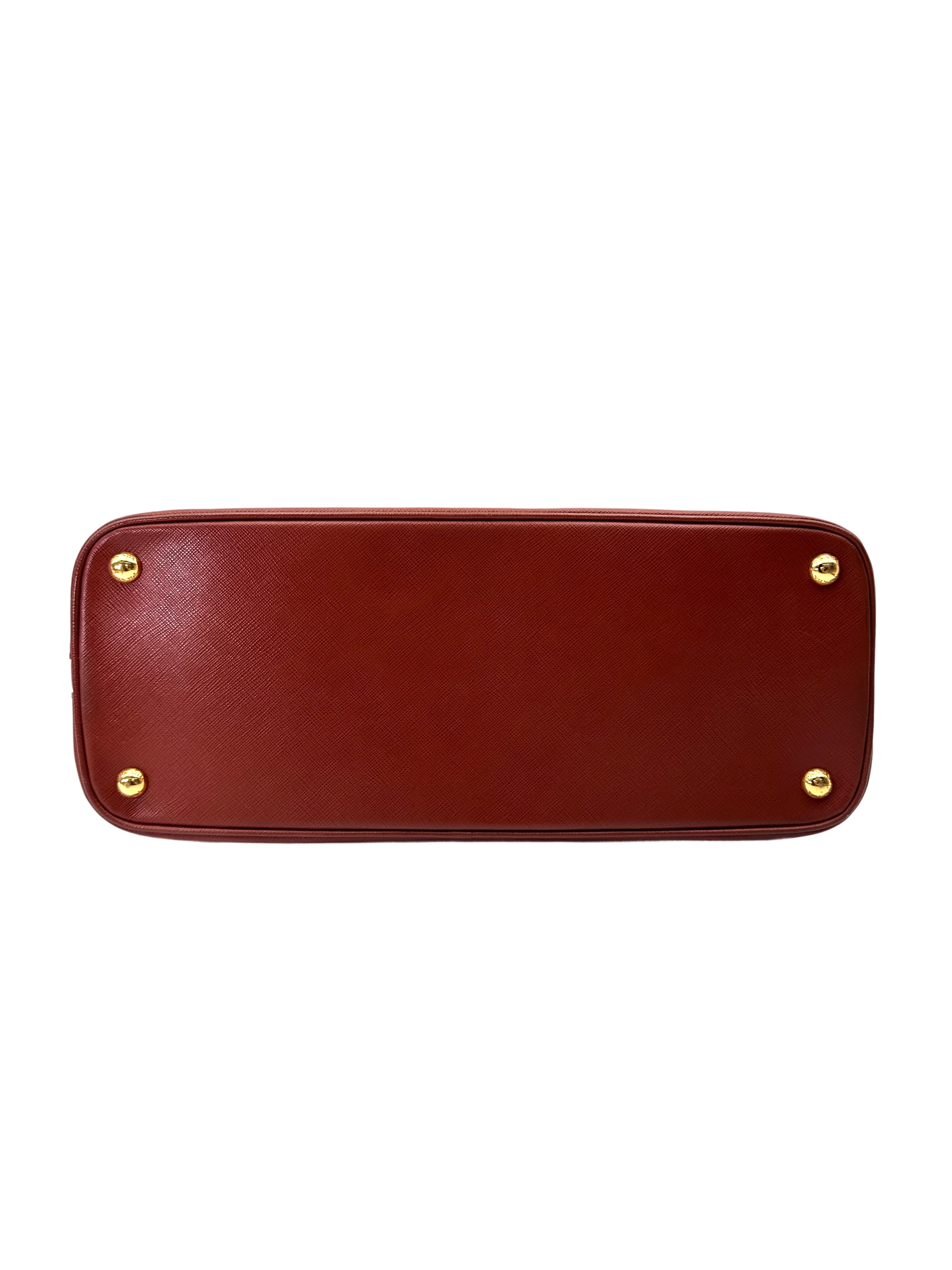 Prada Bicolor Orange Saffiano Leather Handle Bag PR361