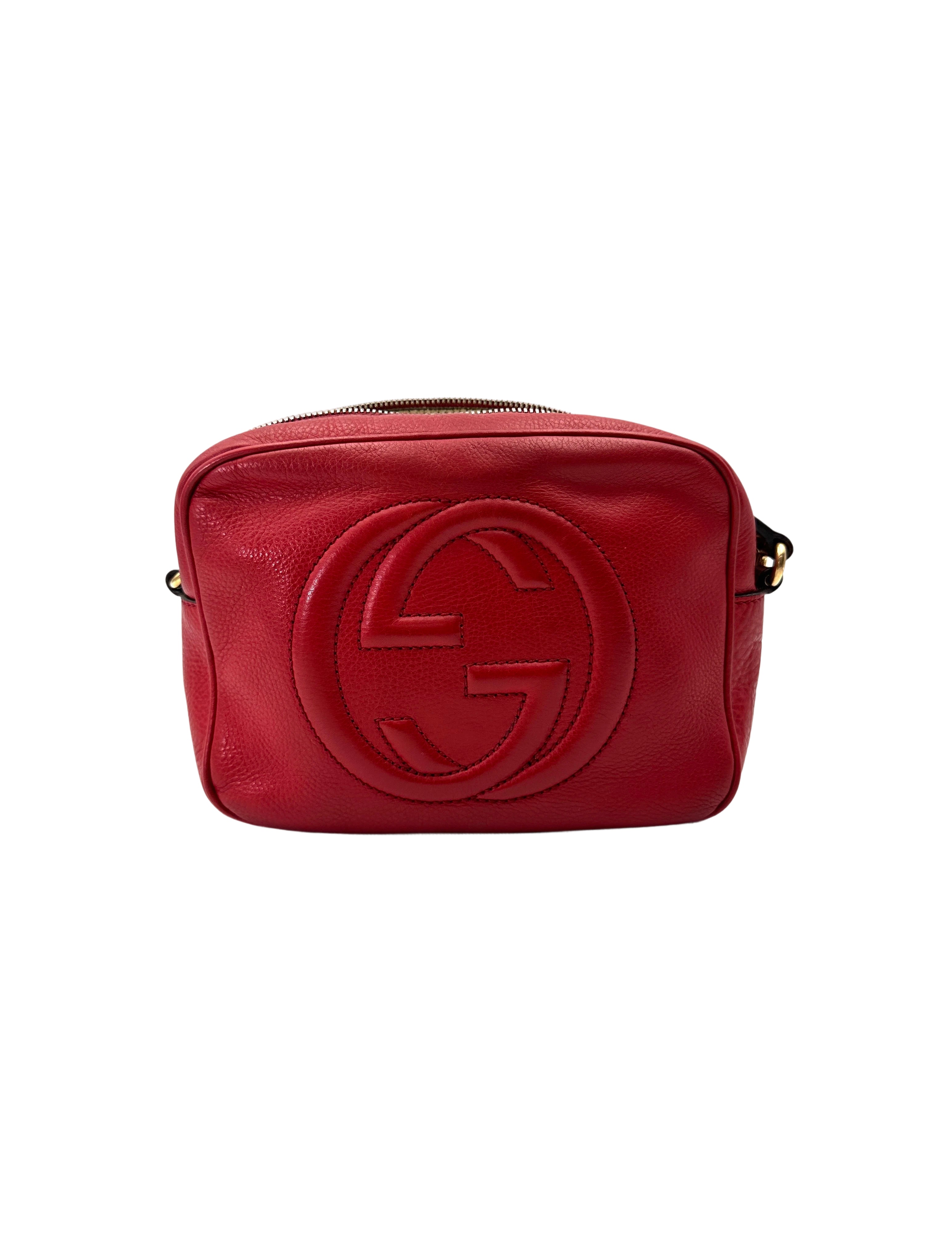 Gucci Soho Disco Red Leather Shoulder Bag GG1062