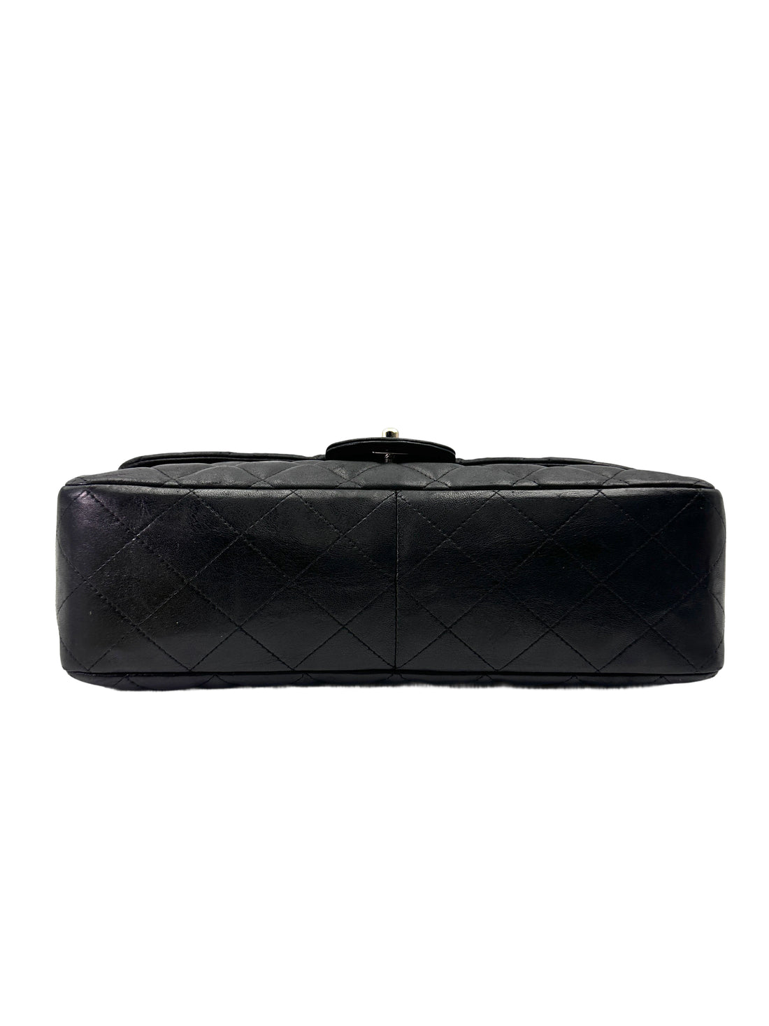 Chanel Classic Flap Black Quilted Lambskin Jumbo Shoulder Bag With Silver Buckle(13***88) CC1997